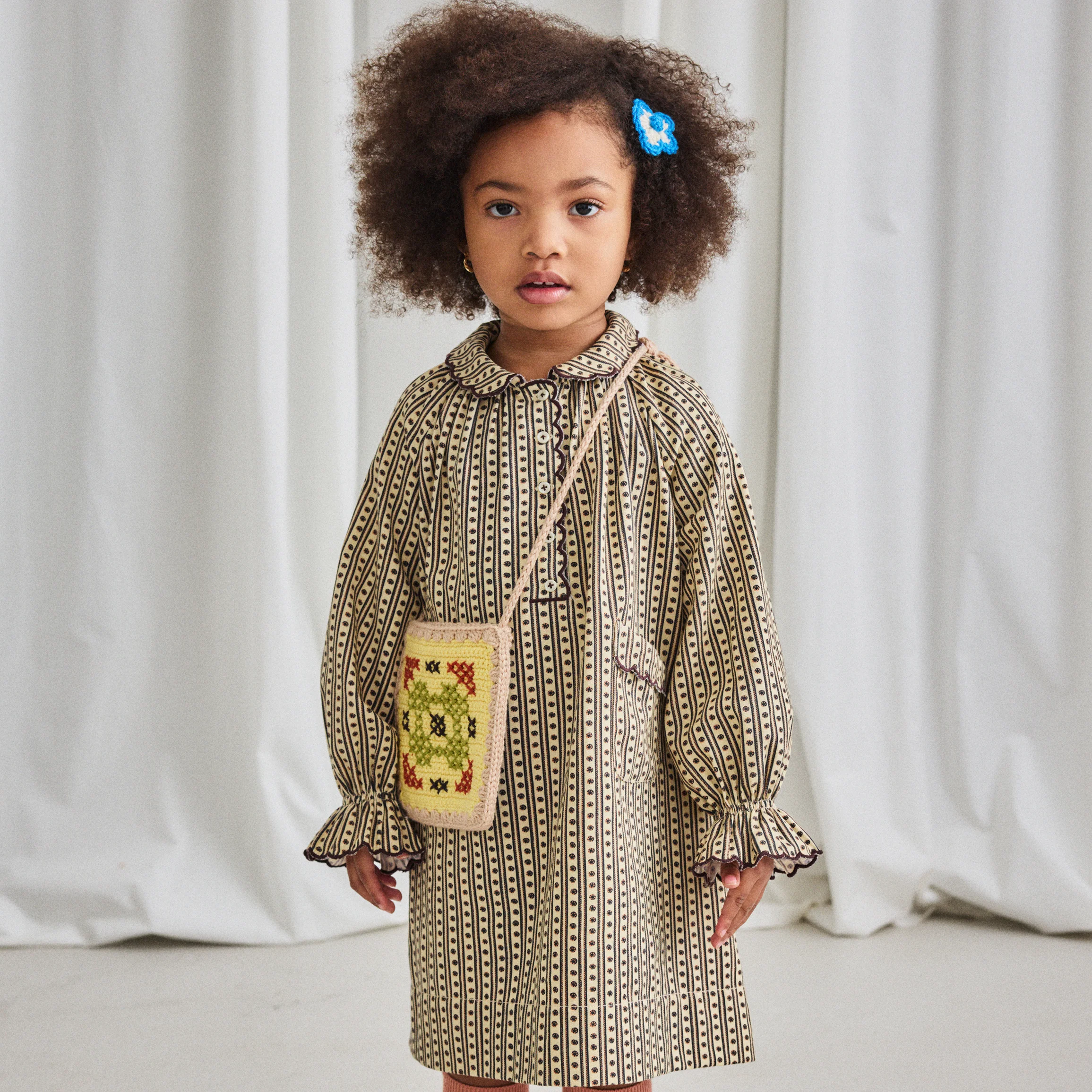 Kids Cotton Twill Monroe Dress - Raffia Little House Floral - Image 3