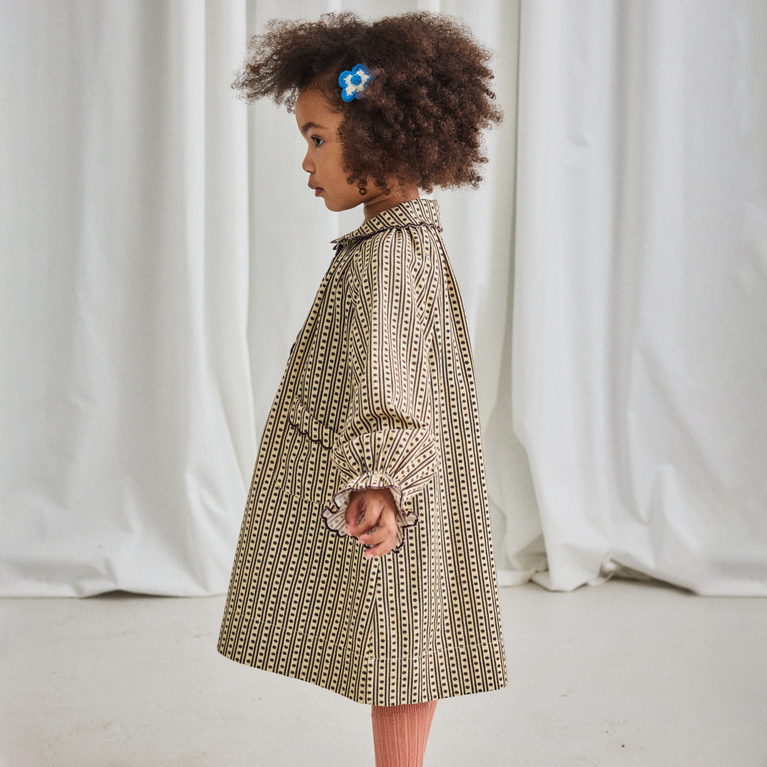 Kids Cotton Twill Monroe Dress - Raffia Little House Floral - Image 4