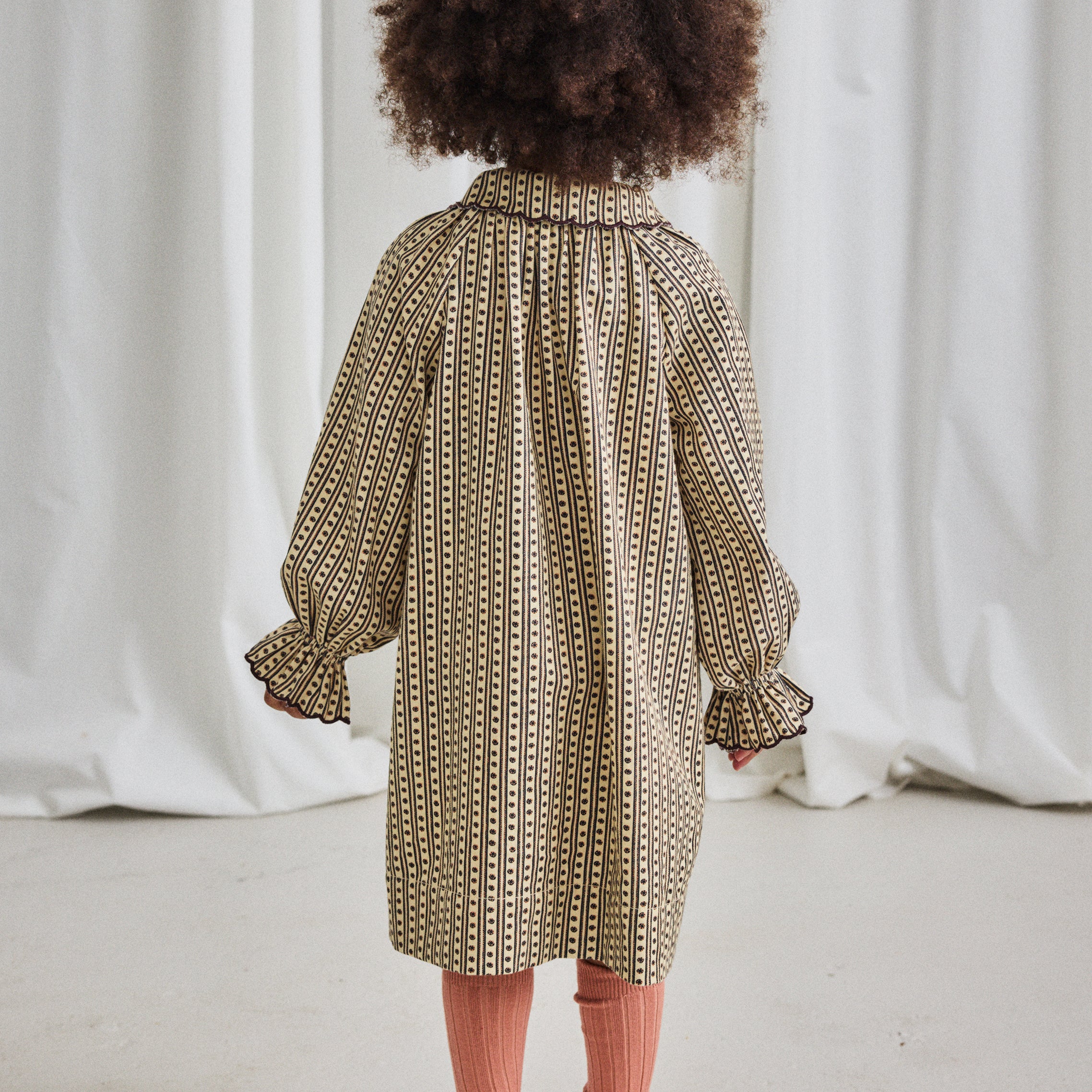 Kids Cotton Twill Monroe Dress - Raffia Little House Floral - Image 5