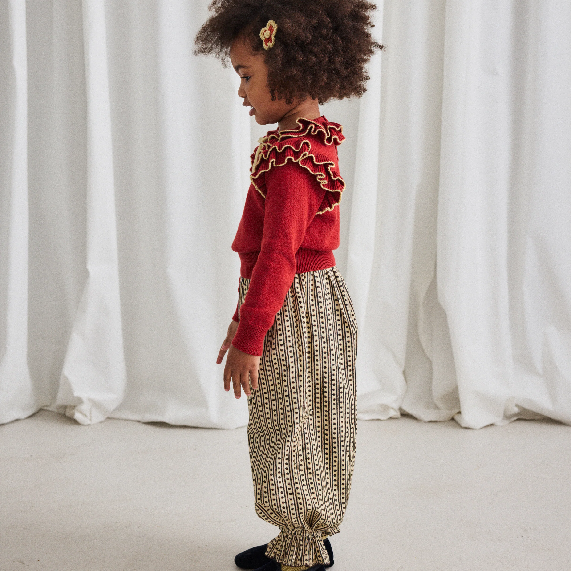 Kids Cotton Twill Zuzu Pant - Raffia Little House Floral - Image 4