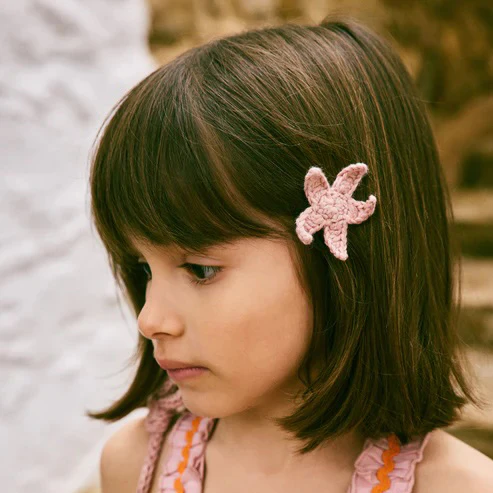 Kids Hand Crochet Cotton Starfish Clip Set - Parfait