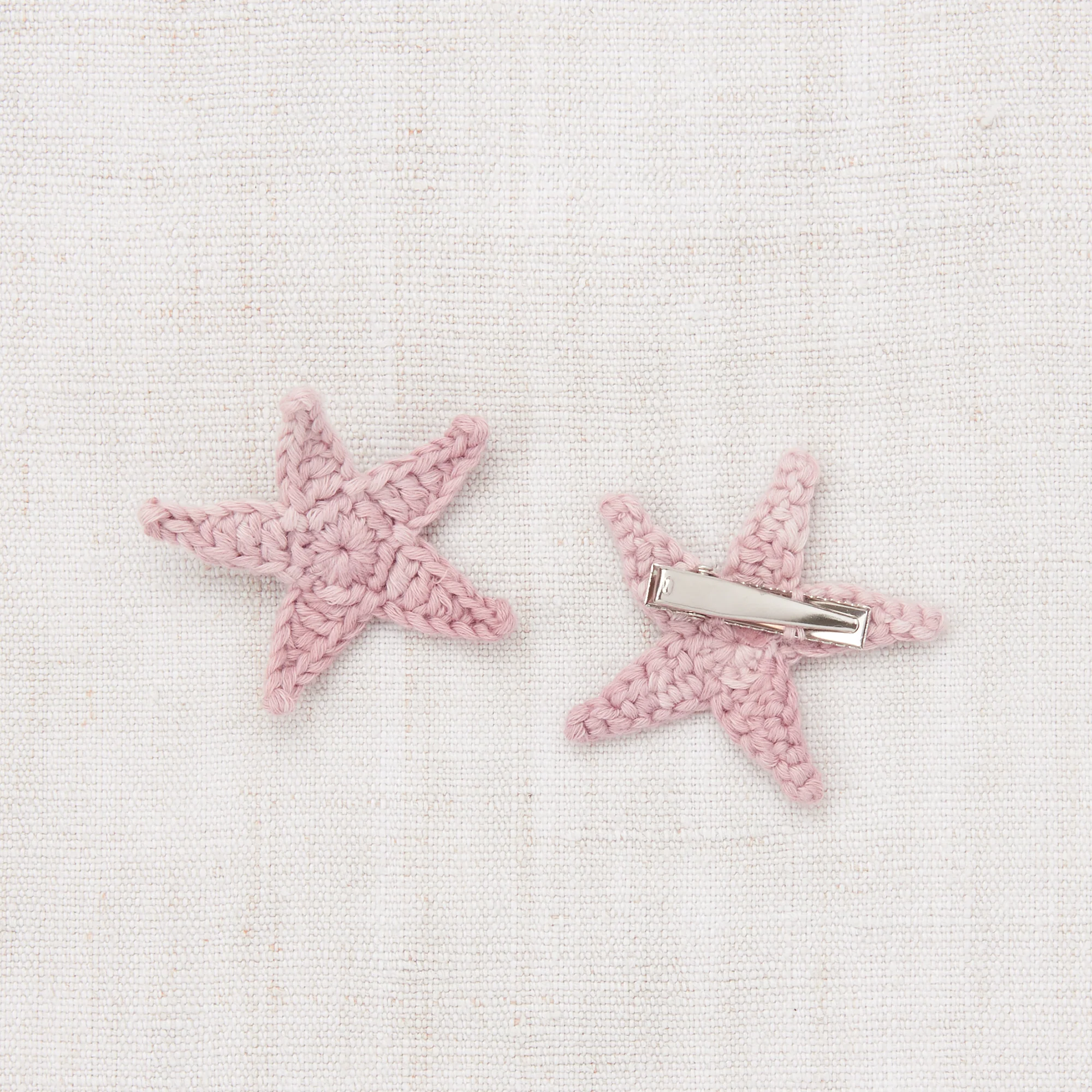Kids Hand Crochet Cotton Starfish Clip Set - Parfait - Image 3
