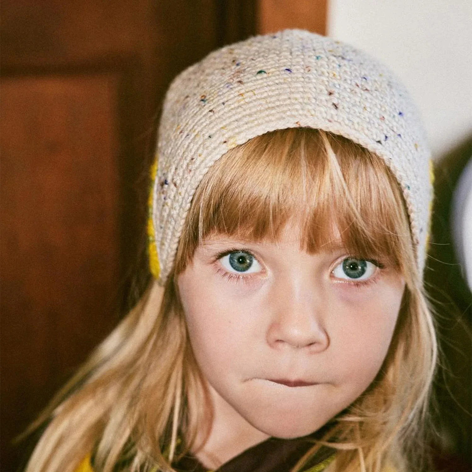 Kids Hand Crochet Merino Wool Headwarmer - Iris Confetti - Image 9