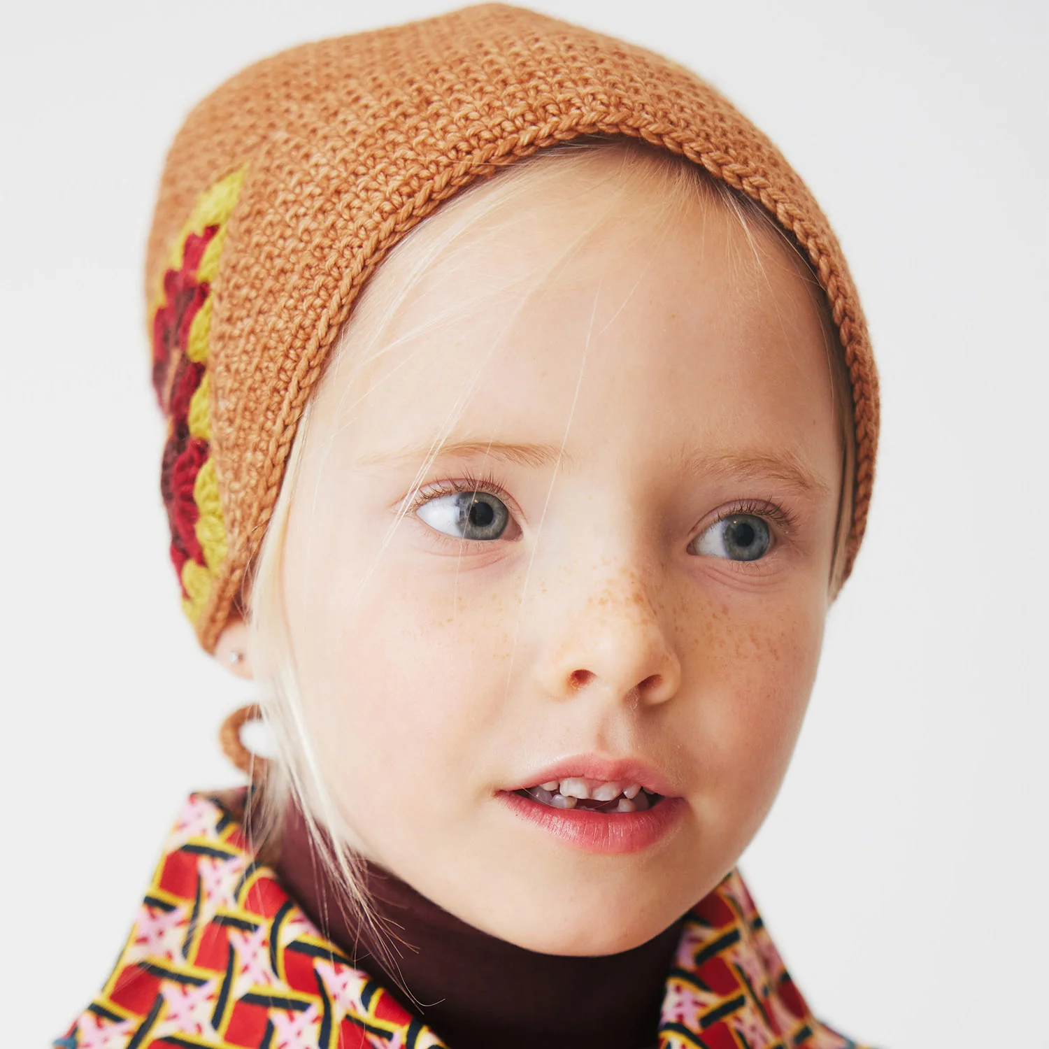 Kids Hand Crochet Merino Wool Headwarmer - Rose Gold - Image 7