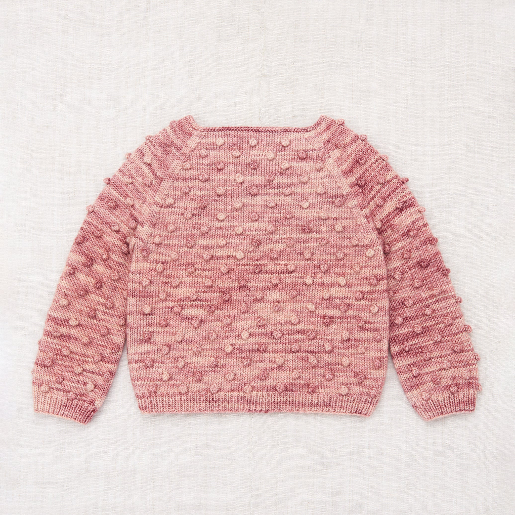 Kids Handknit Merino Wool Original Popcorn Sweater - Prairie Rose