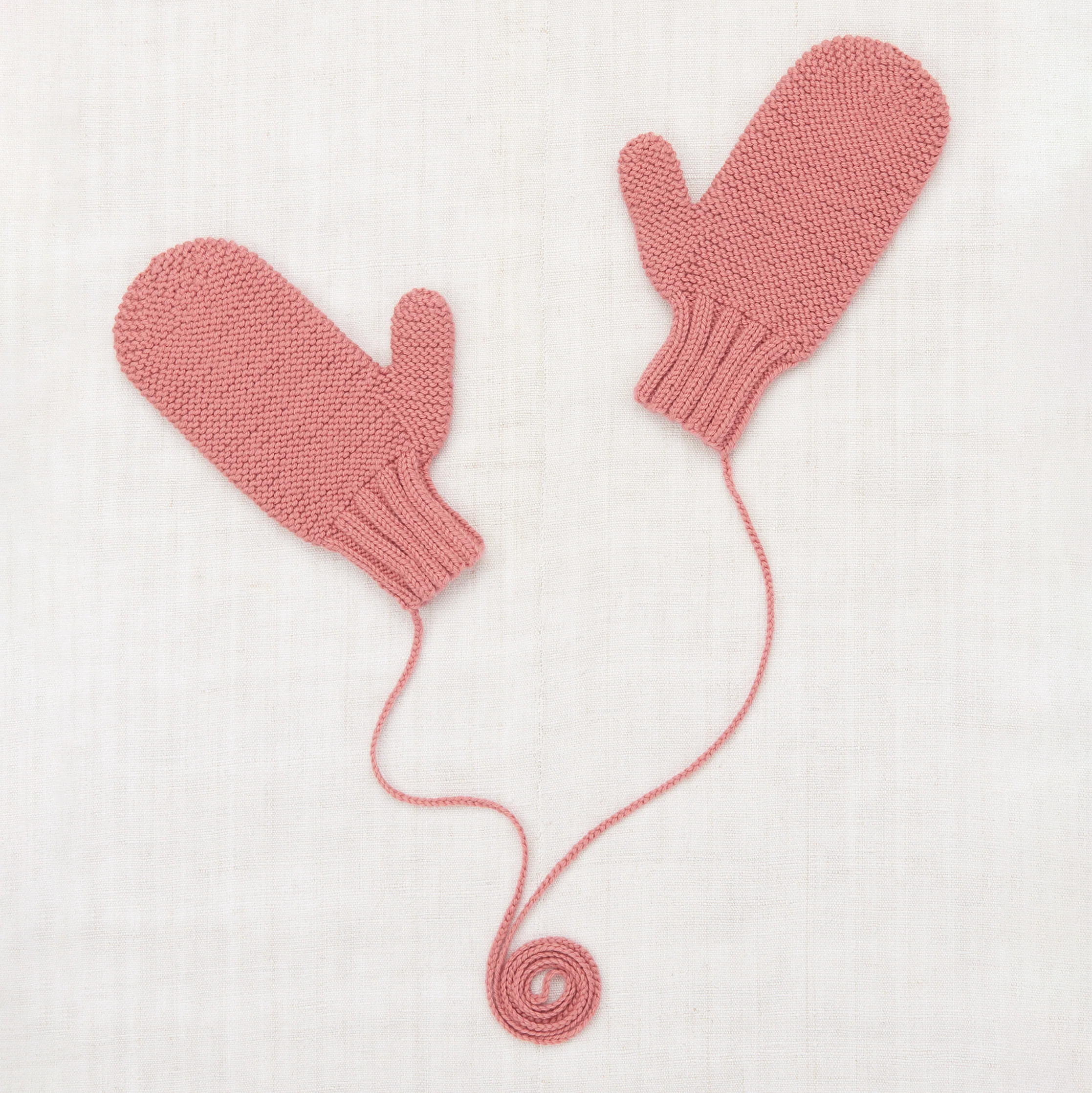 Kids Handknit Merino Wool Safe Harbor Mittens - Rosewood