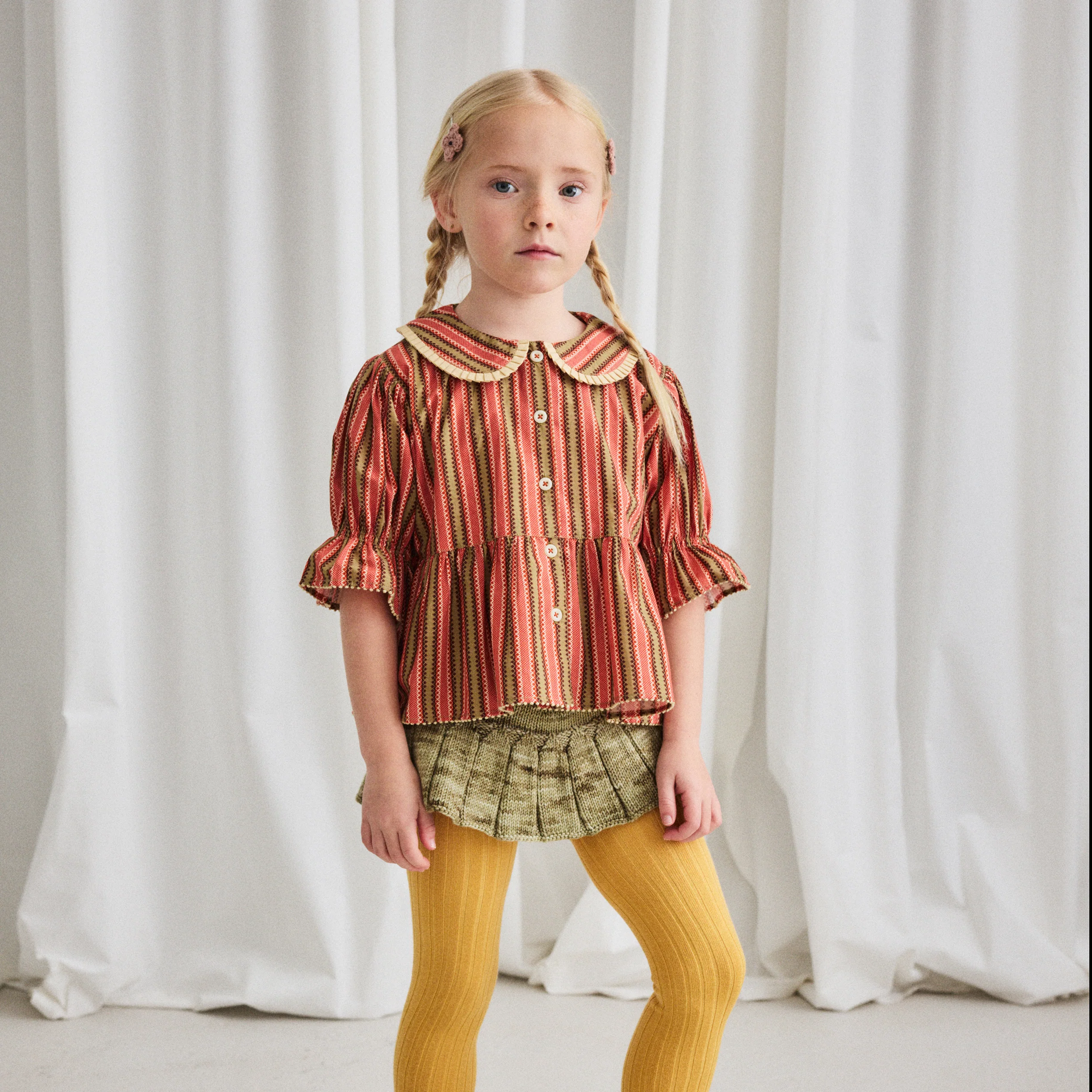 Kids Handknit Merino Wool Skating Pond Skirt - Ponderosa - Image 3