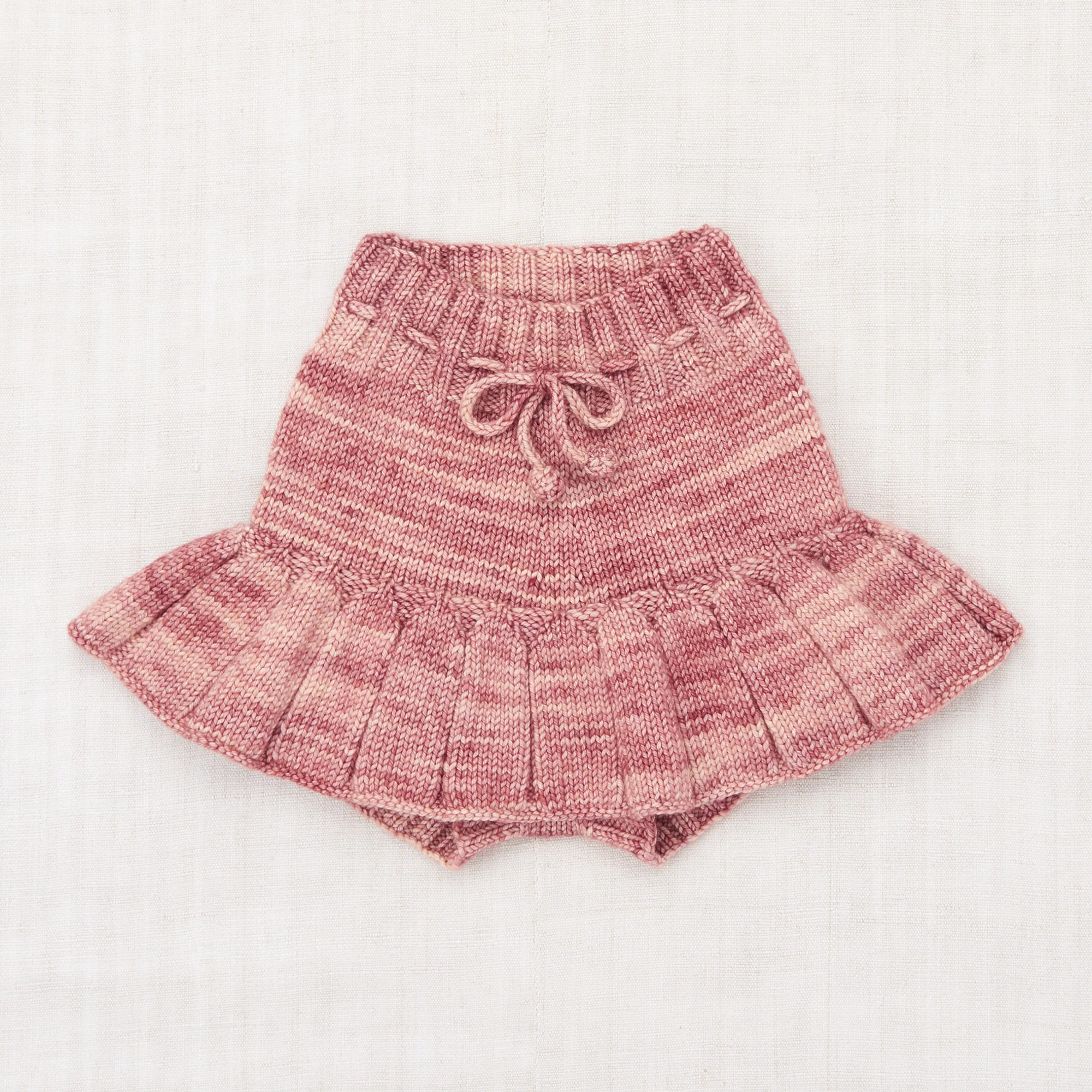 Kids Handknit Merino Wool Skating Pond Skirt - Prairie Rose