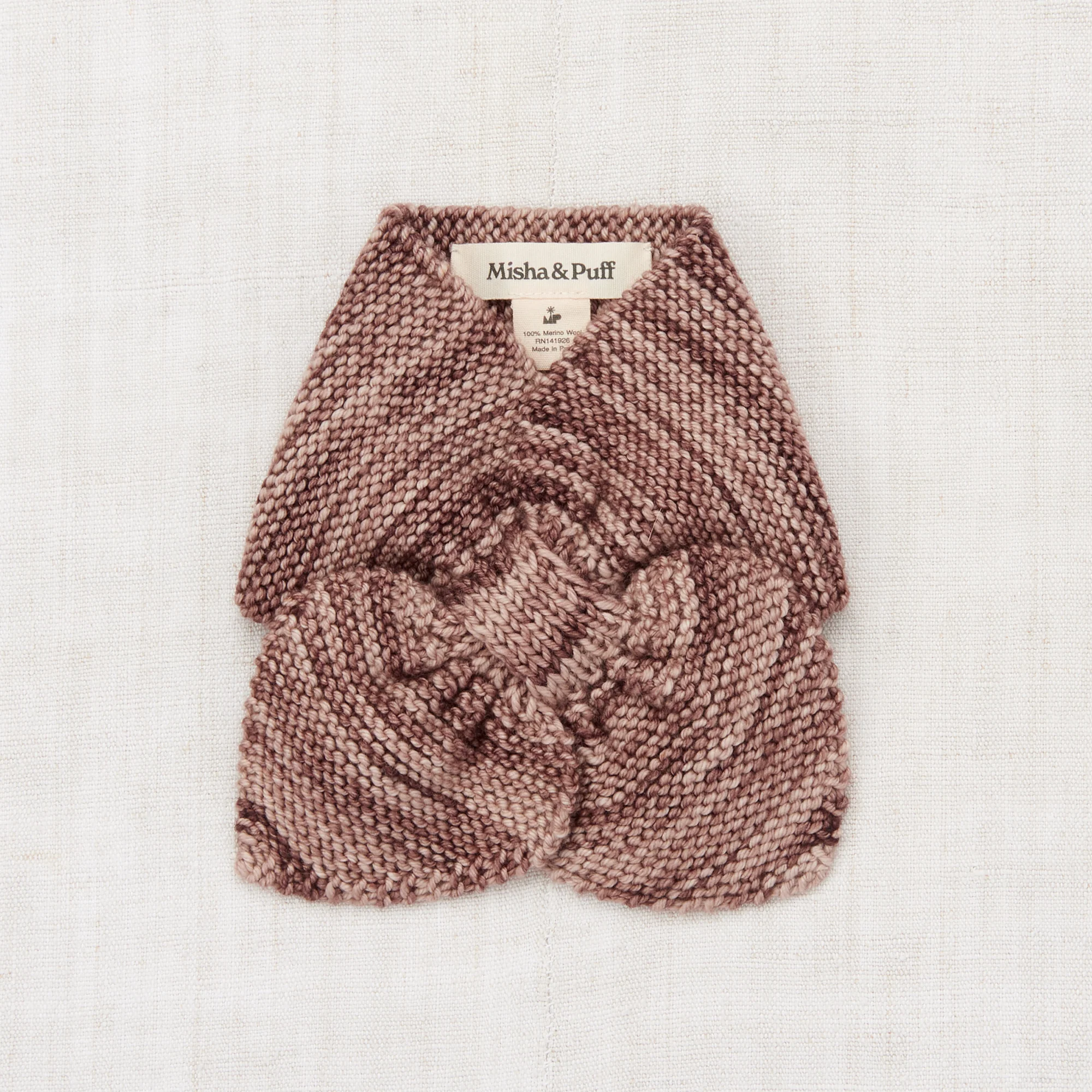 Kids Handknit Merino Wool Sledding Scarf - Affogato