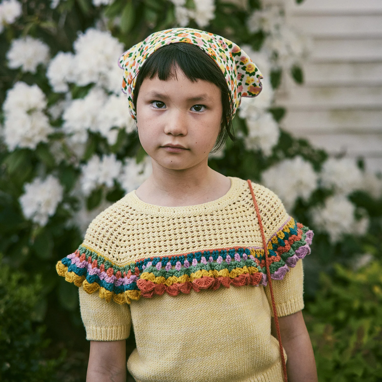Kids Crochet Pima Cotton Joya Top - Vintage Yellow - Image 4