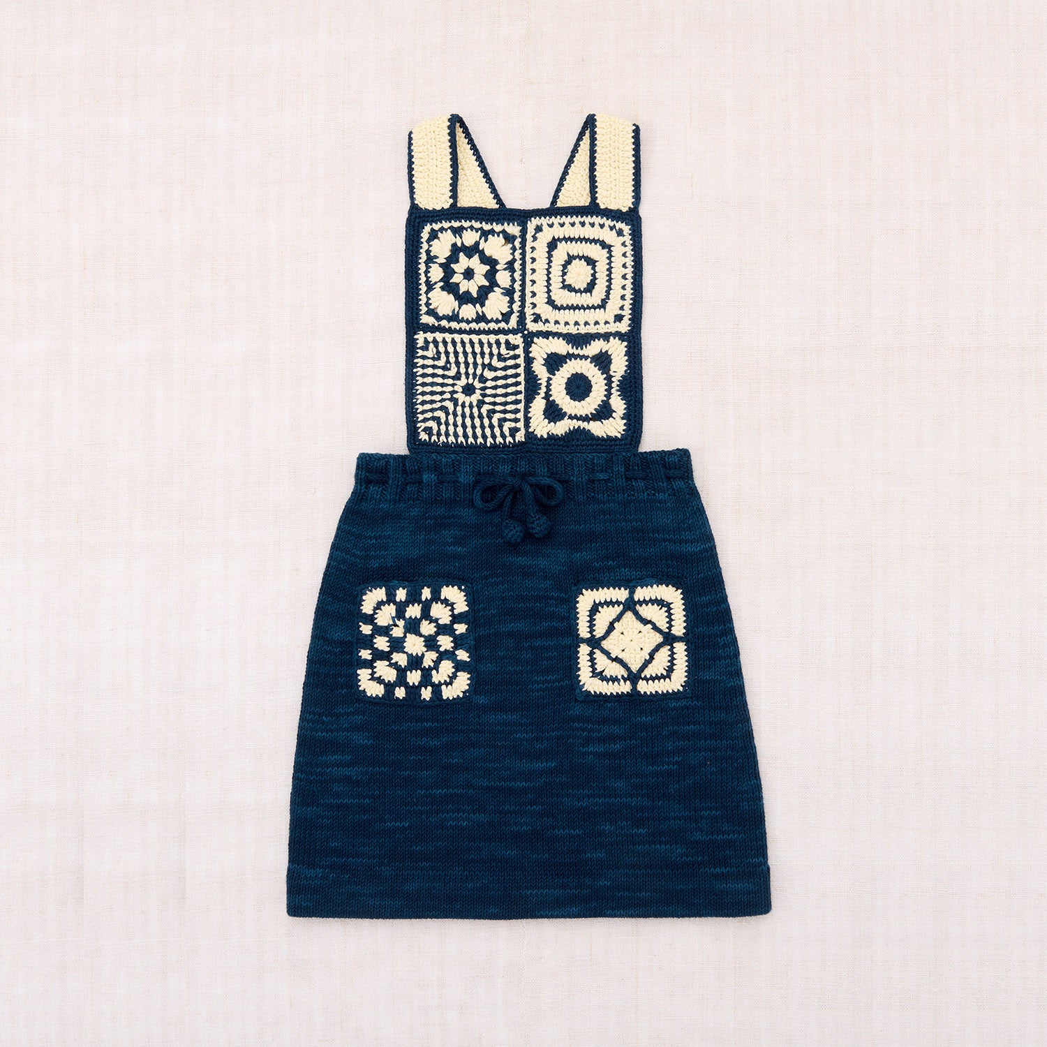 Kids Hand Crochet Pima Cotton Afghan Pinafore - Celestial - Image 2