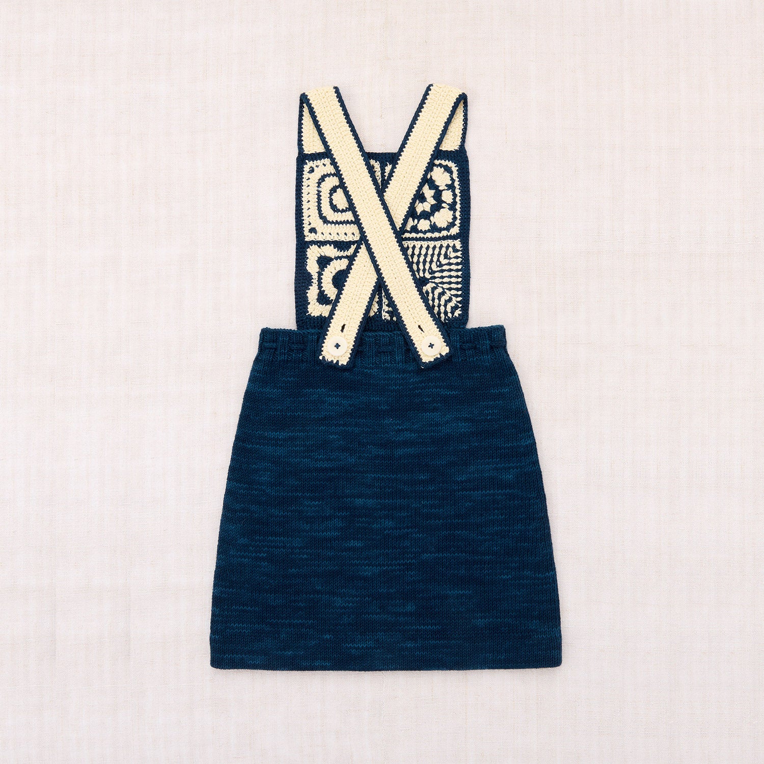 Kids Hand Crochet Pima Cotton Afghan Pinafore - Celestial - Image 5