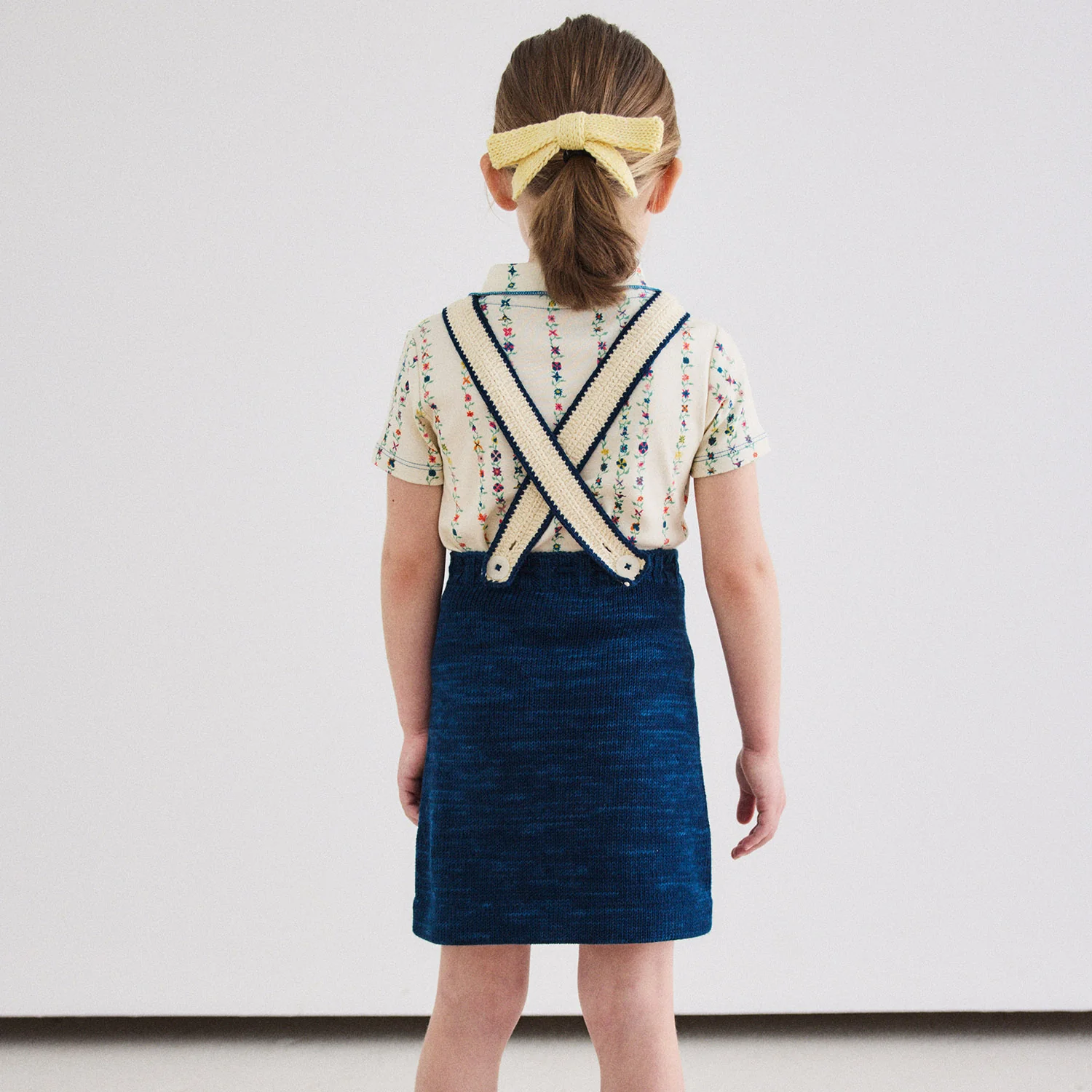Kids Hand Crochet Pima Cotton Afghan Pinafore - Celestial - Image 6