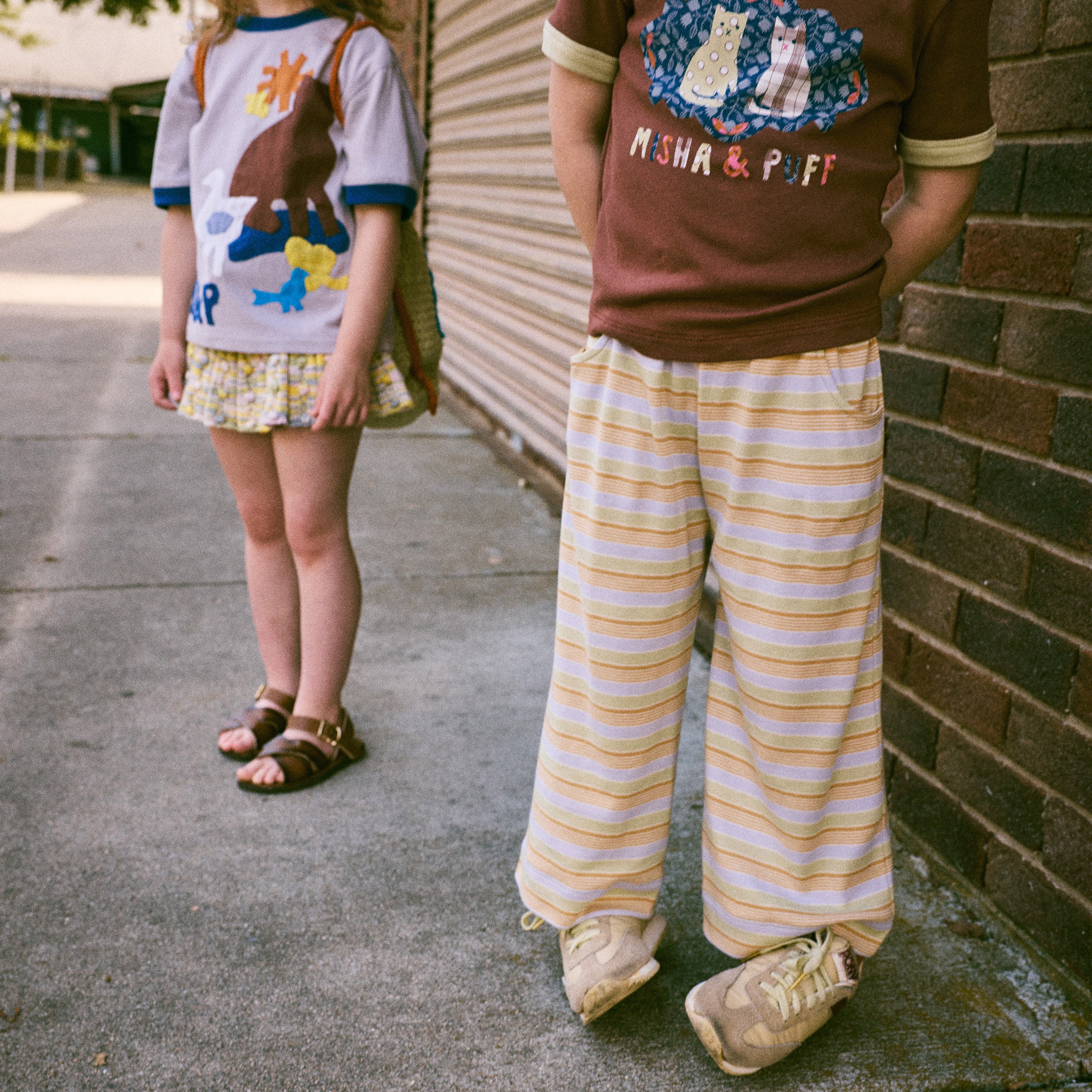 Kids Pima Cotton Beach pant - Mist Avenue Stripe - Image 2