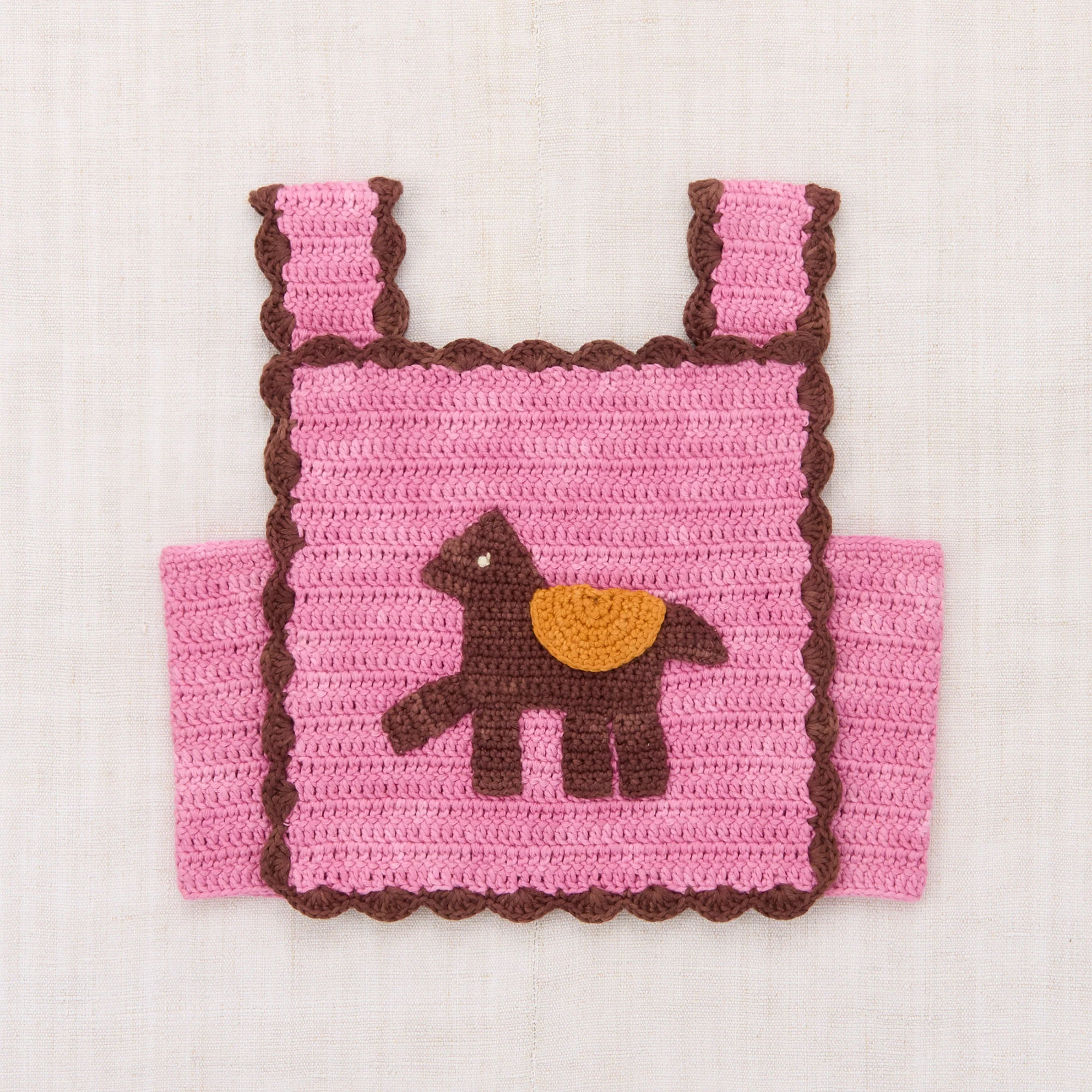 Kids Hand Crochet Pima Cotton Horse Top - Azalea