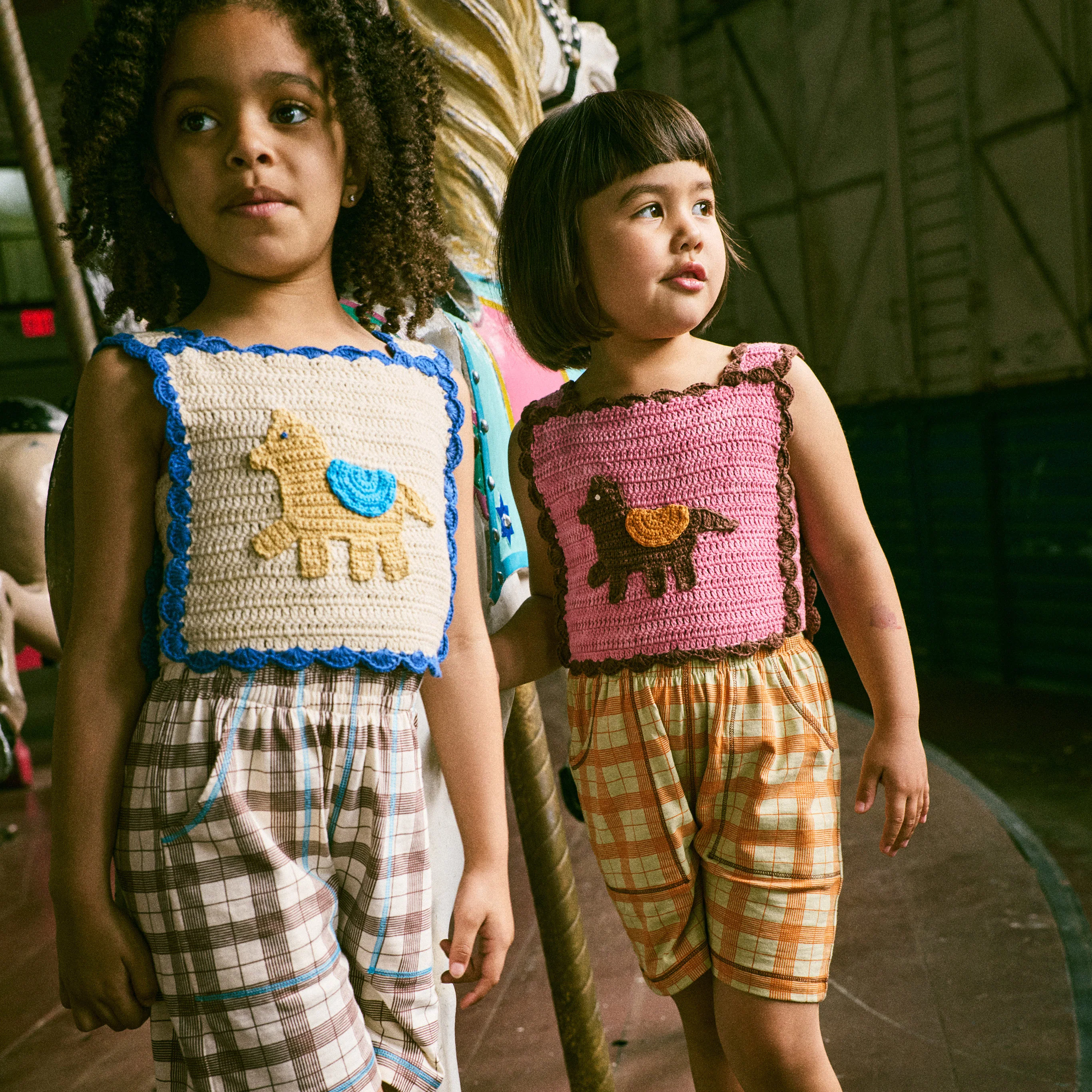 Kids Hand Crochet Pima Cotton Horse Top - Azalea - Image 2