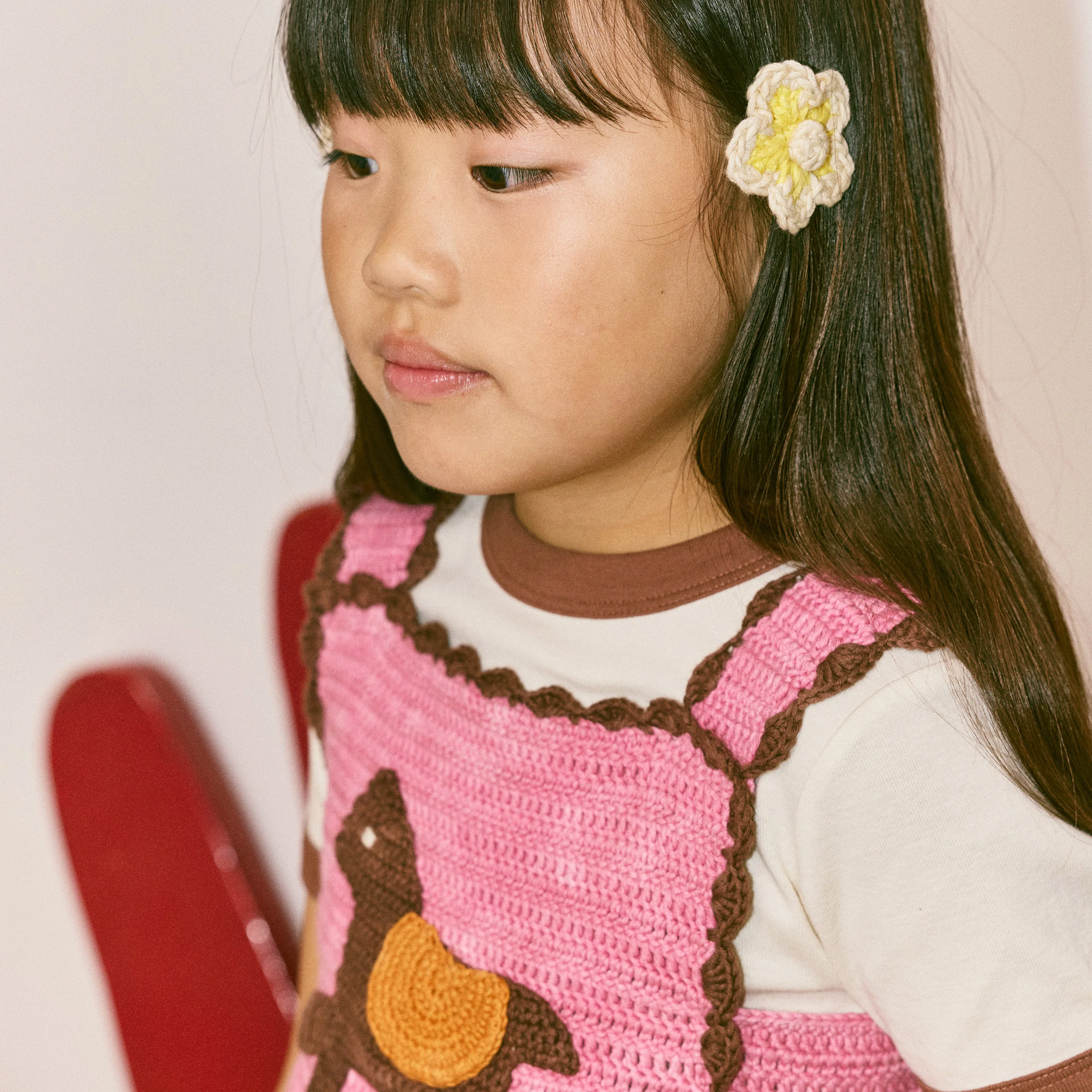 Kids Hand Crochet Pima Cotton Horse Top - Azalea - Image 7