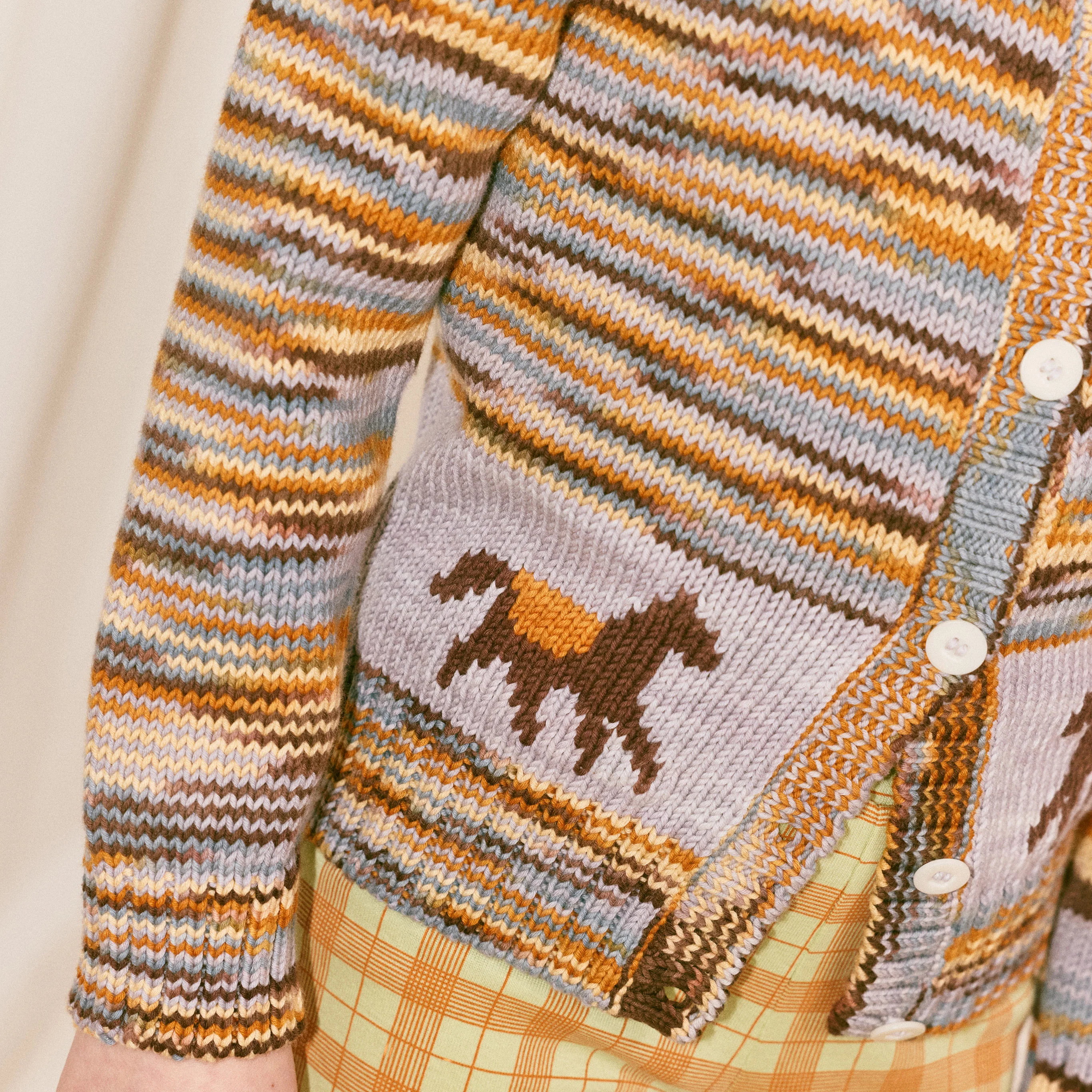 Kids Pima Cotton Horse Trot Cardigan - Viola Space Dye - Image 10