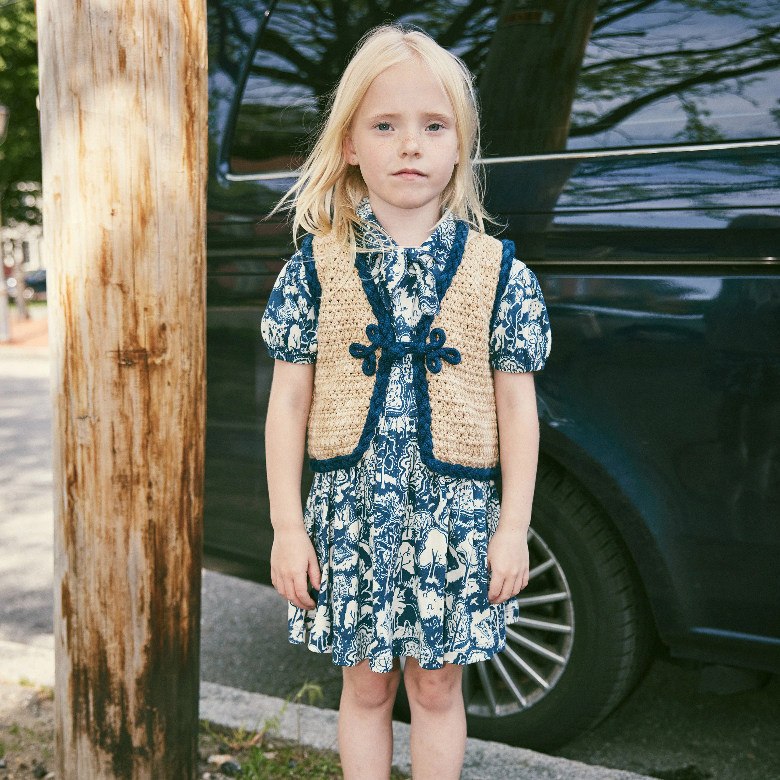 Kids Pima Cotton Junior Scout Dress - Celestial Esplanade