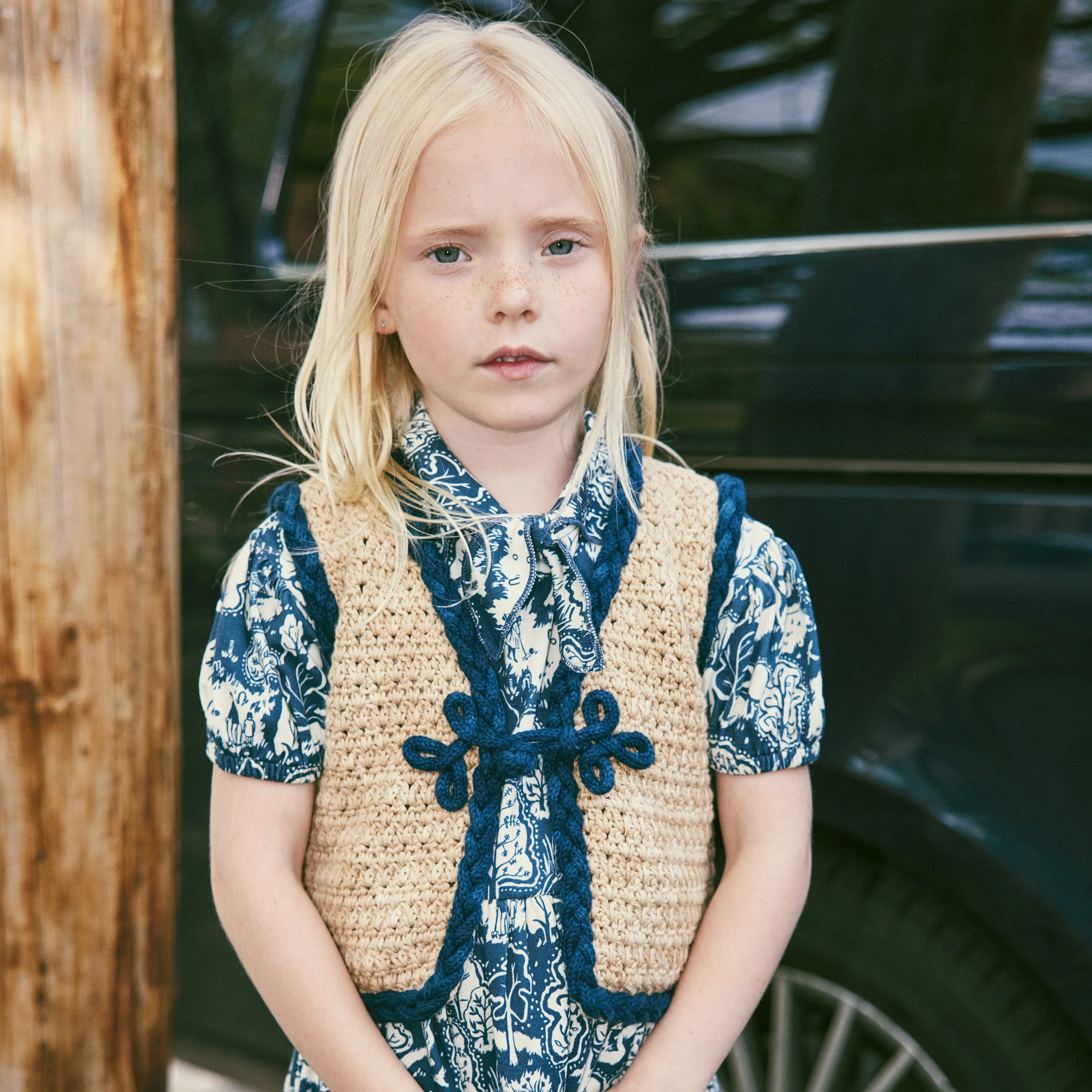 Kids Pima Cotton Junior Scout Dress - Celestial Esplanade - Image 3