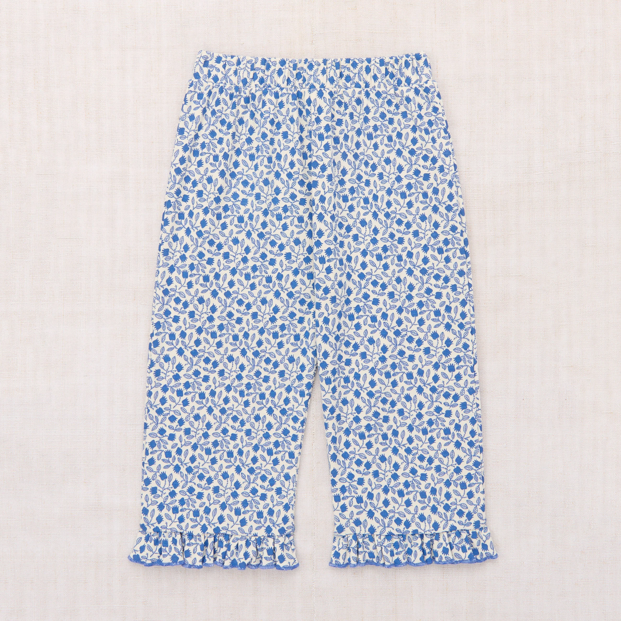 Kids Pima Cotton Ruffle Peddle Pusher - Blue Ribbon Lisse Fields