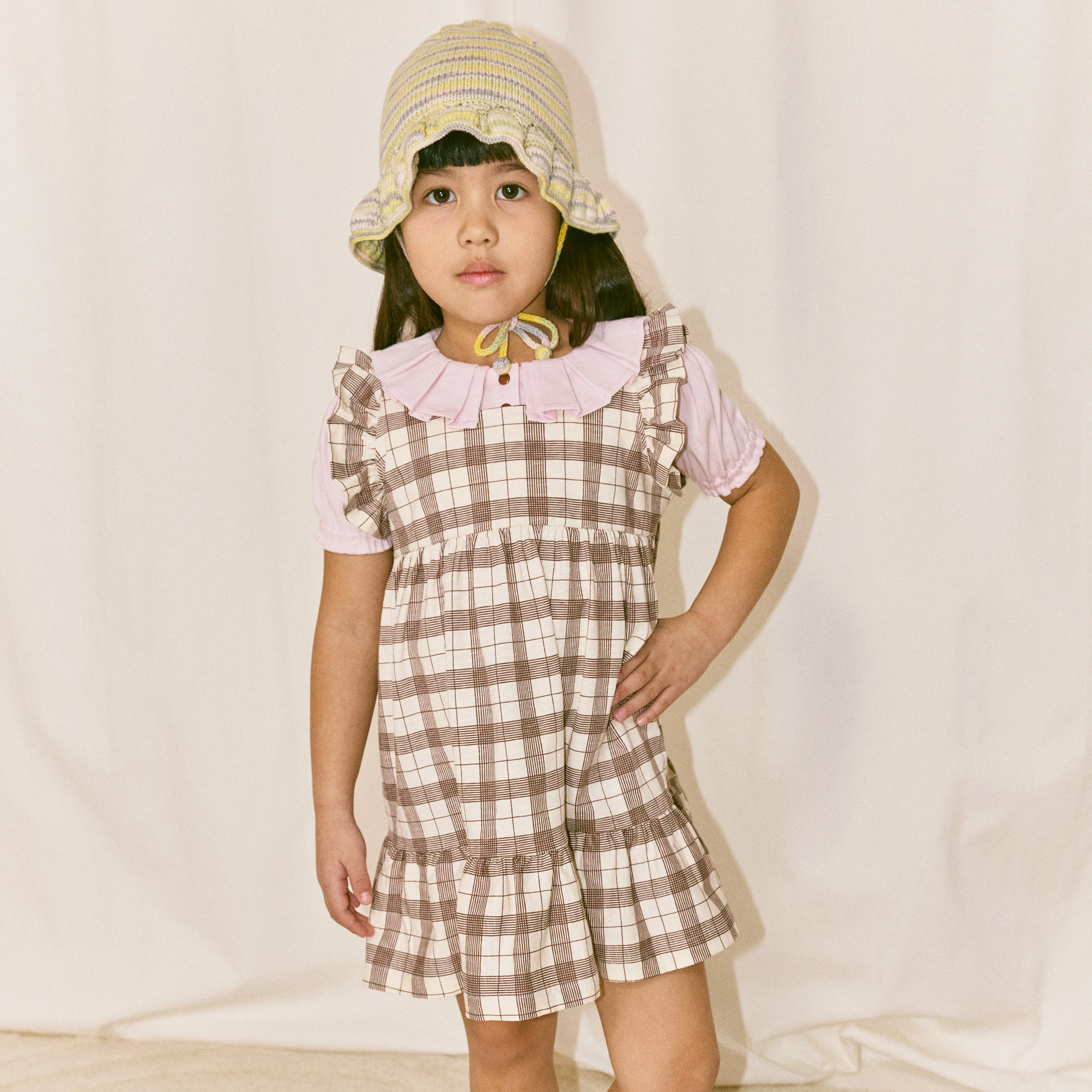 Kids Pima Cotton Ruffle Sleeve Dress - Cola Piazza - Image 3