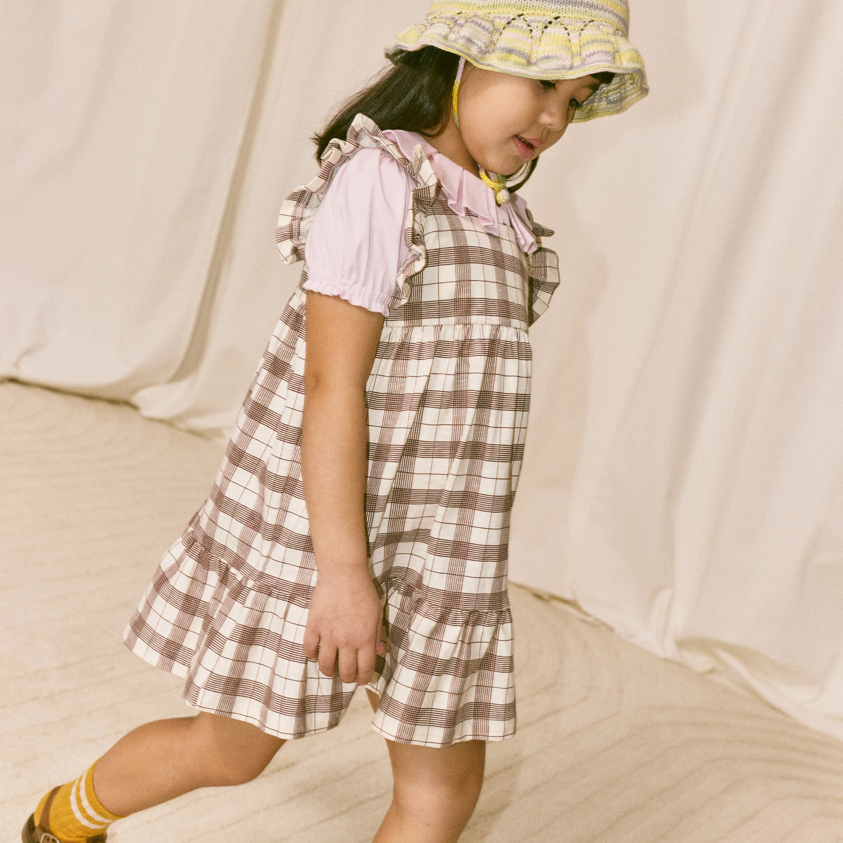Kids Pima Cotton Ruffle Sleeve Dress - Cola Piazza - Image 4
