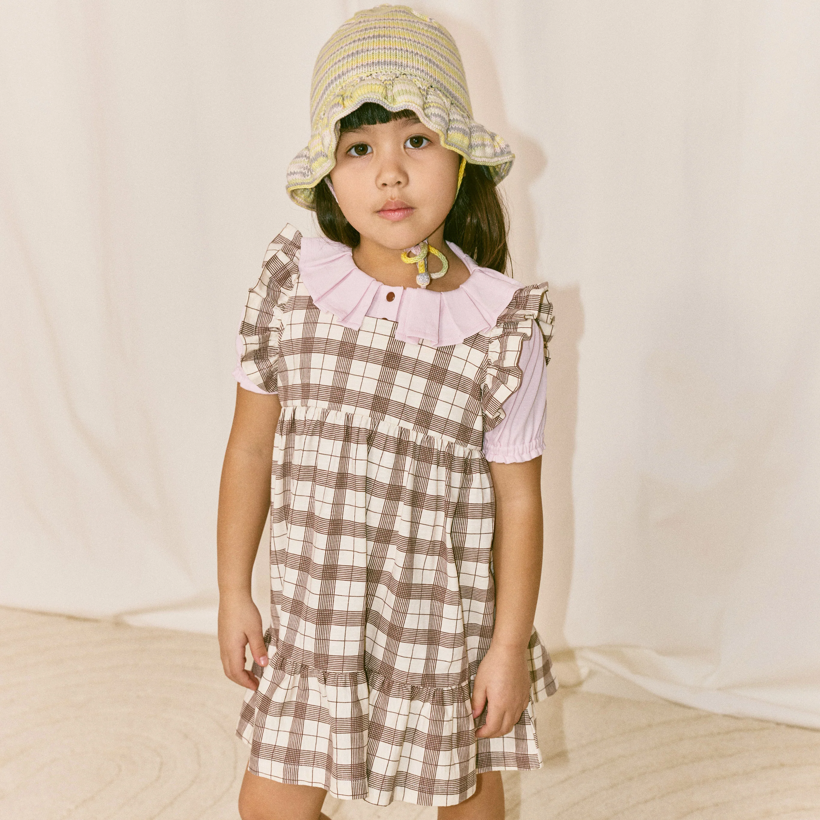 Kids Pima Cotton Ruffle Sleeve Dress - Cola Piazza - Image 5