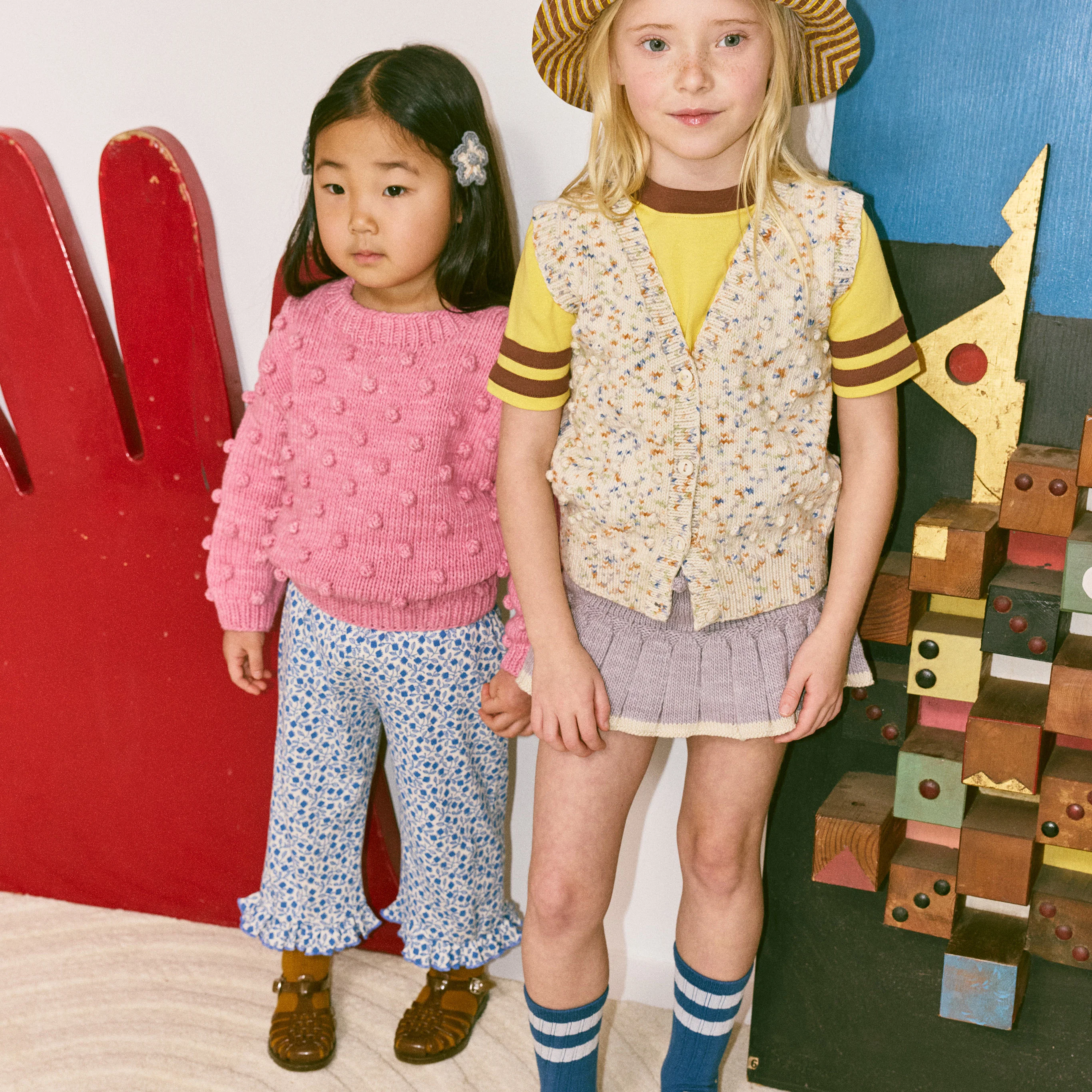 Kids Pima Cotton Skating Pond Skirt - Mist - Image 2
