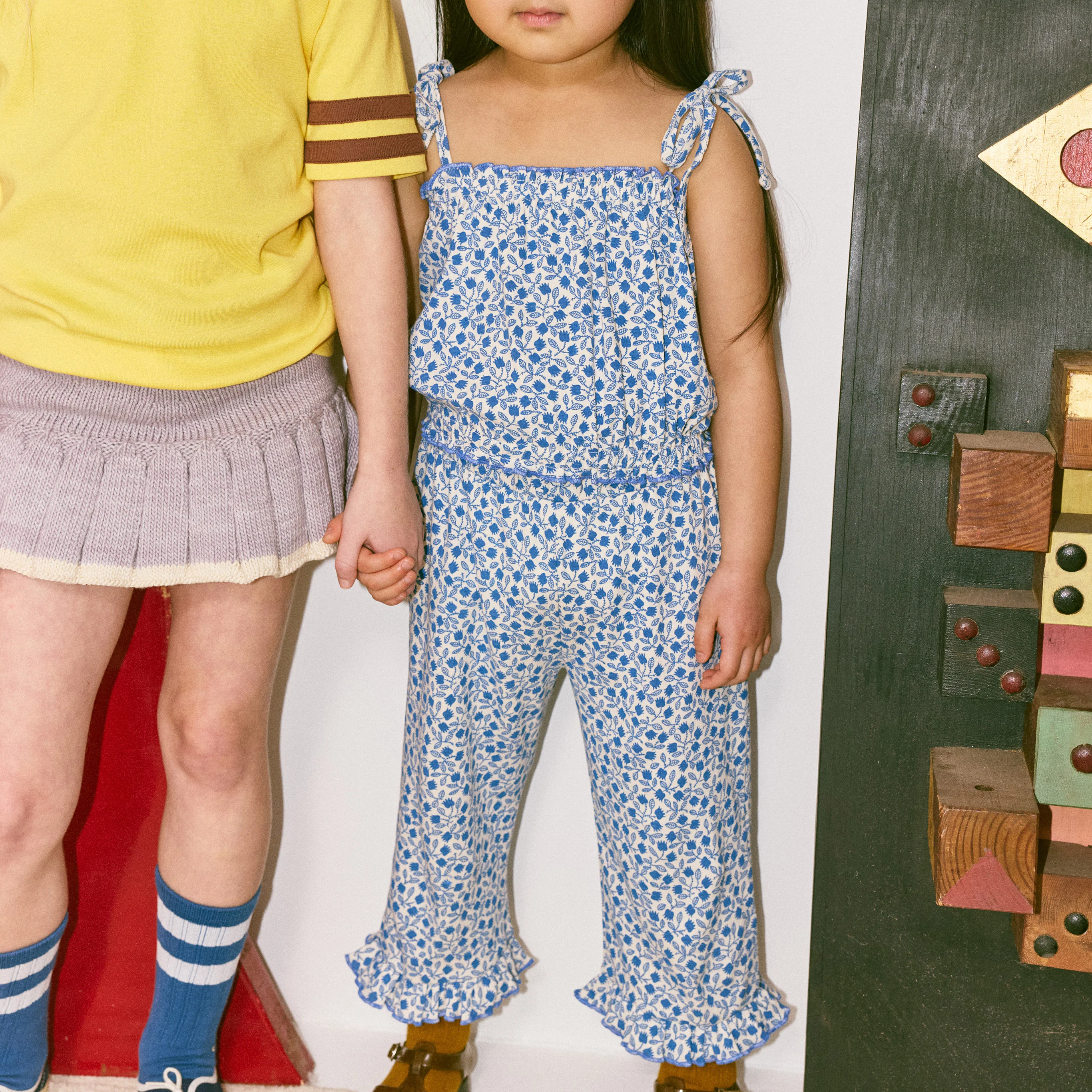 Kids Pima Cotton Sydney Top - Blue Ribbon Lisse Fields - Image 3