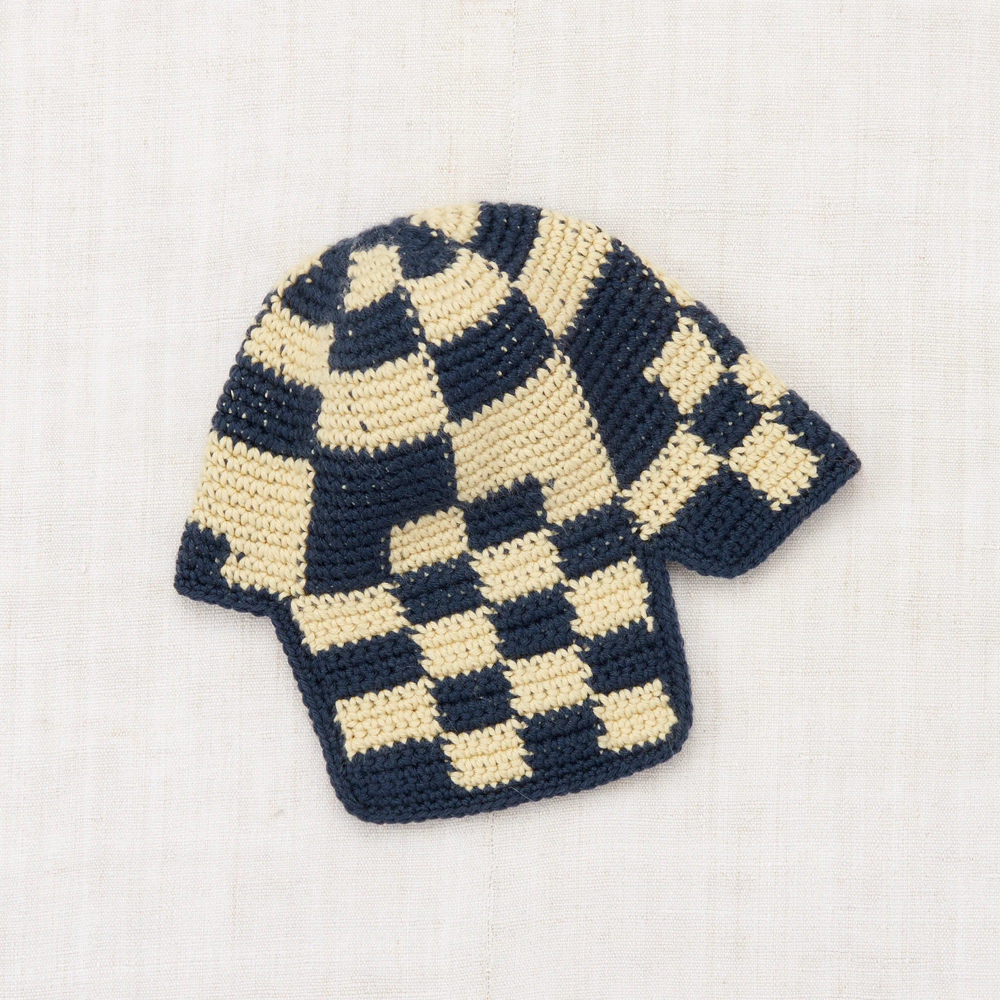 Kids Merino Wool Crochet Checkered Rover Hat - Galaxy - Image 2