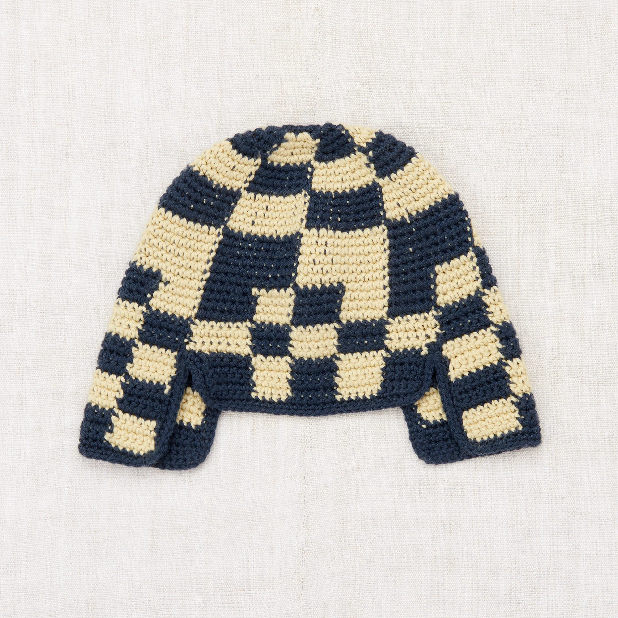 Kids Merino Wool Crochet Checkered Rover Hat - Galaxy - Image 3