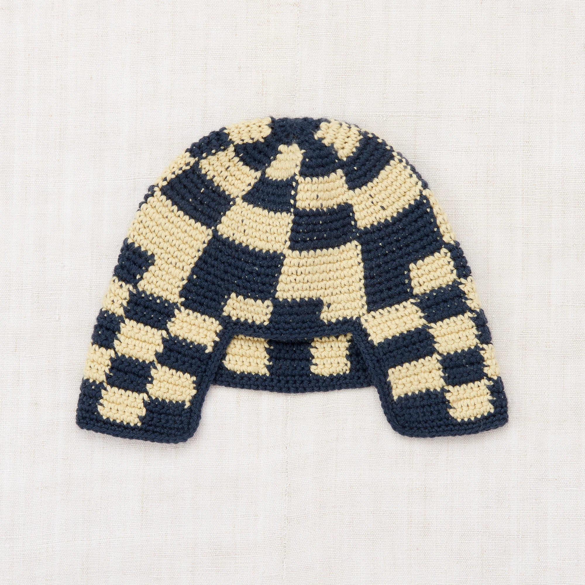 Kids Merino Wool Crochet Checkered Rover Hat - Galaxy - Image 4