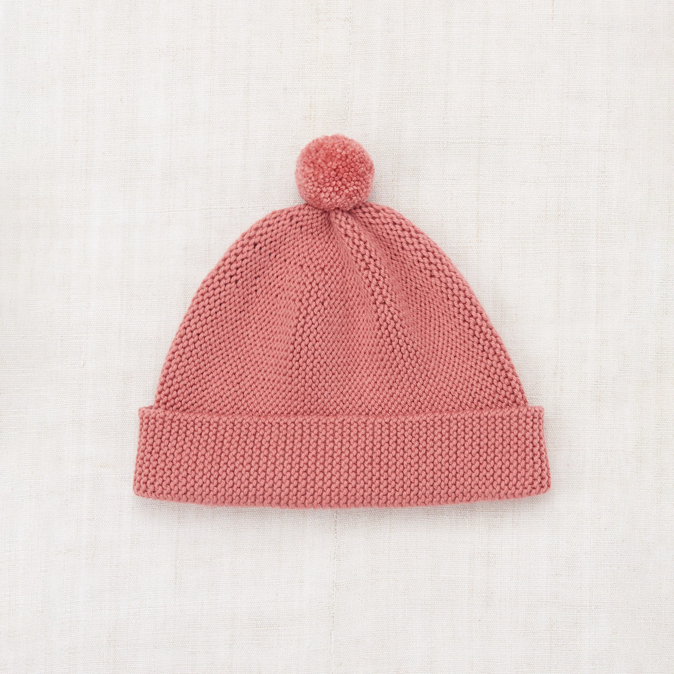 Kids Merino Wool Garter Hat - Rosewood