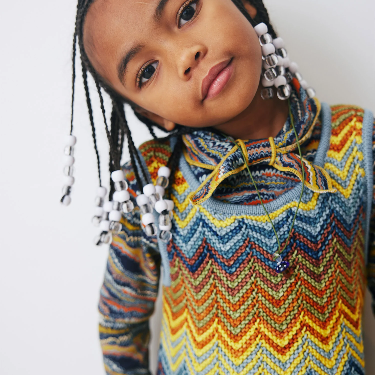 Kids Merino Wool Parlor Chevron Dress - Mango - Image 5