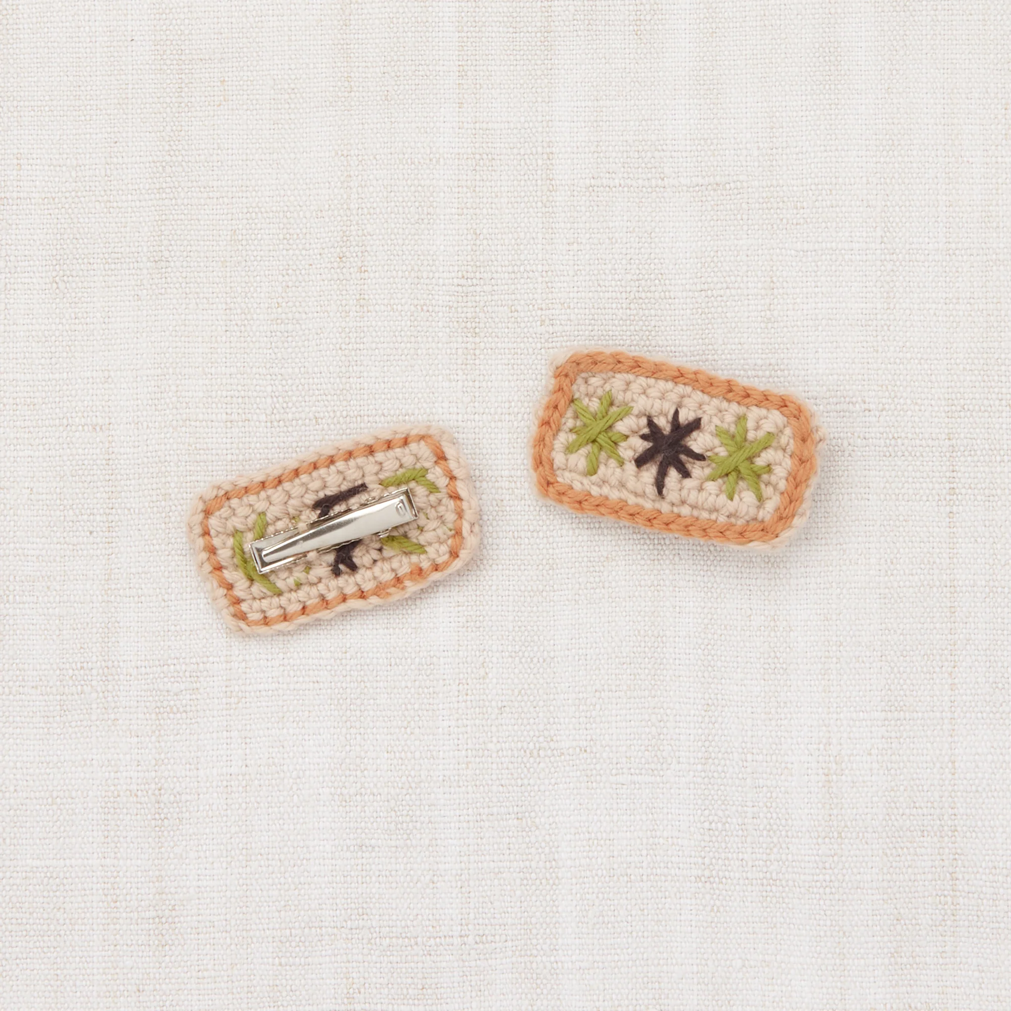 Kids Merino Wool Puff Star Clip Set - Patina - Image 3