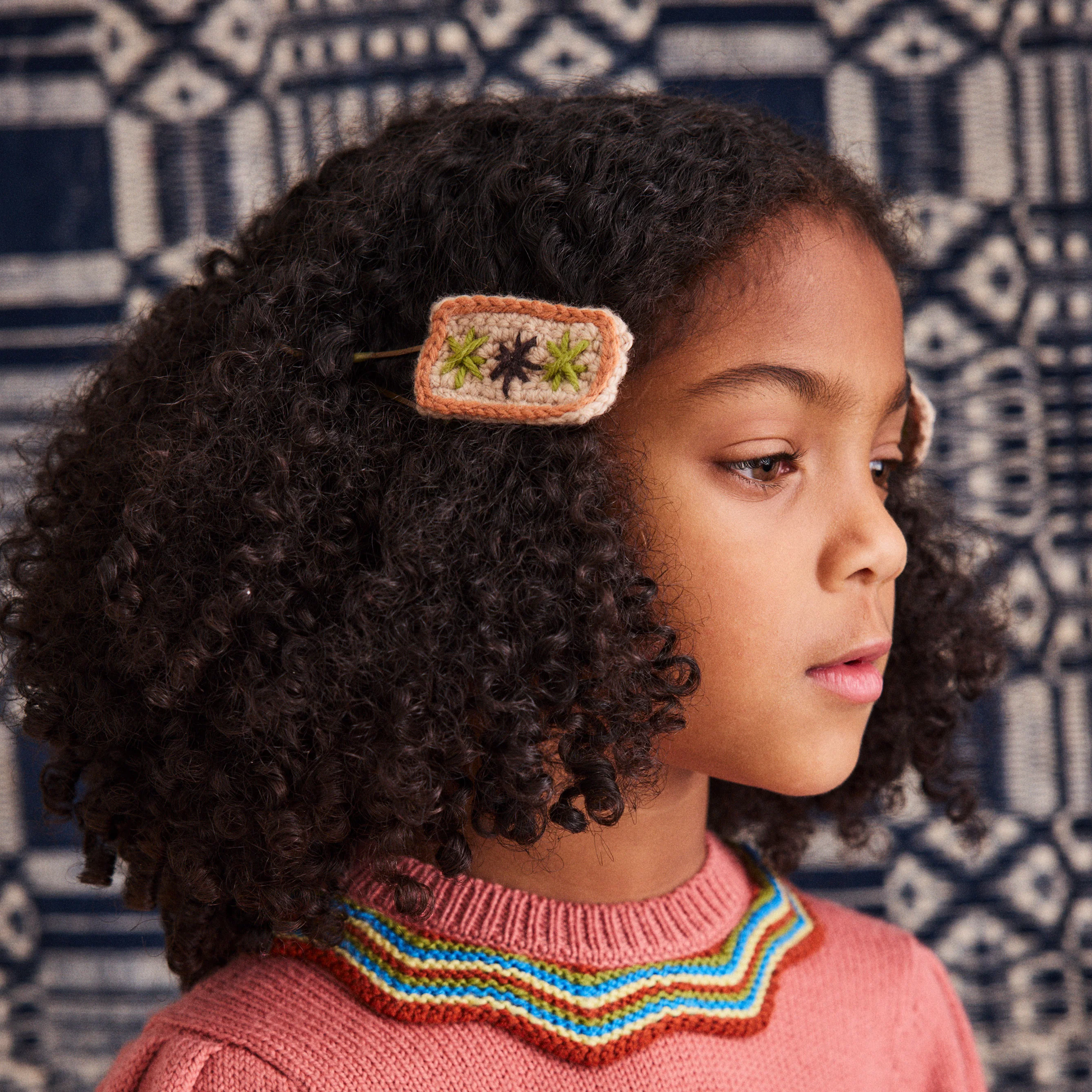 Kids Merino Wool Puff Star Clip Set - Patina - Image 4