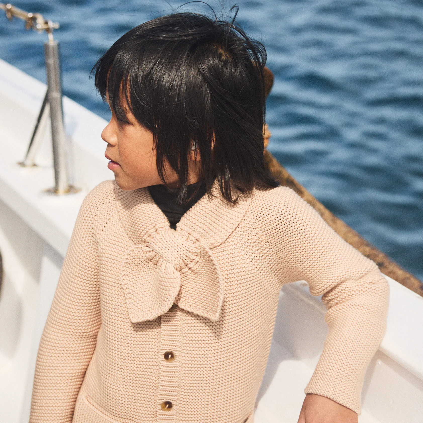 Kids Merino Wool Scout Cardigan - Patina - Image 3