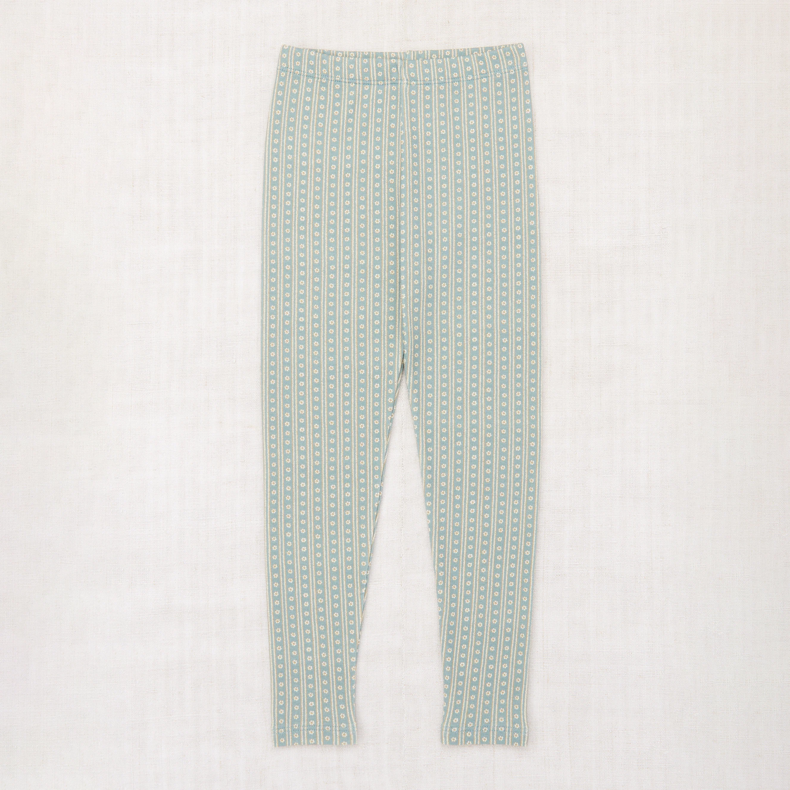 Kids Pima Cotton Legging - Overcast Little House Floral