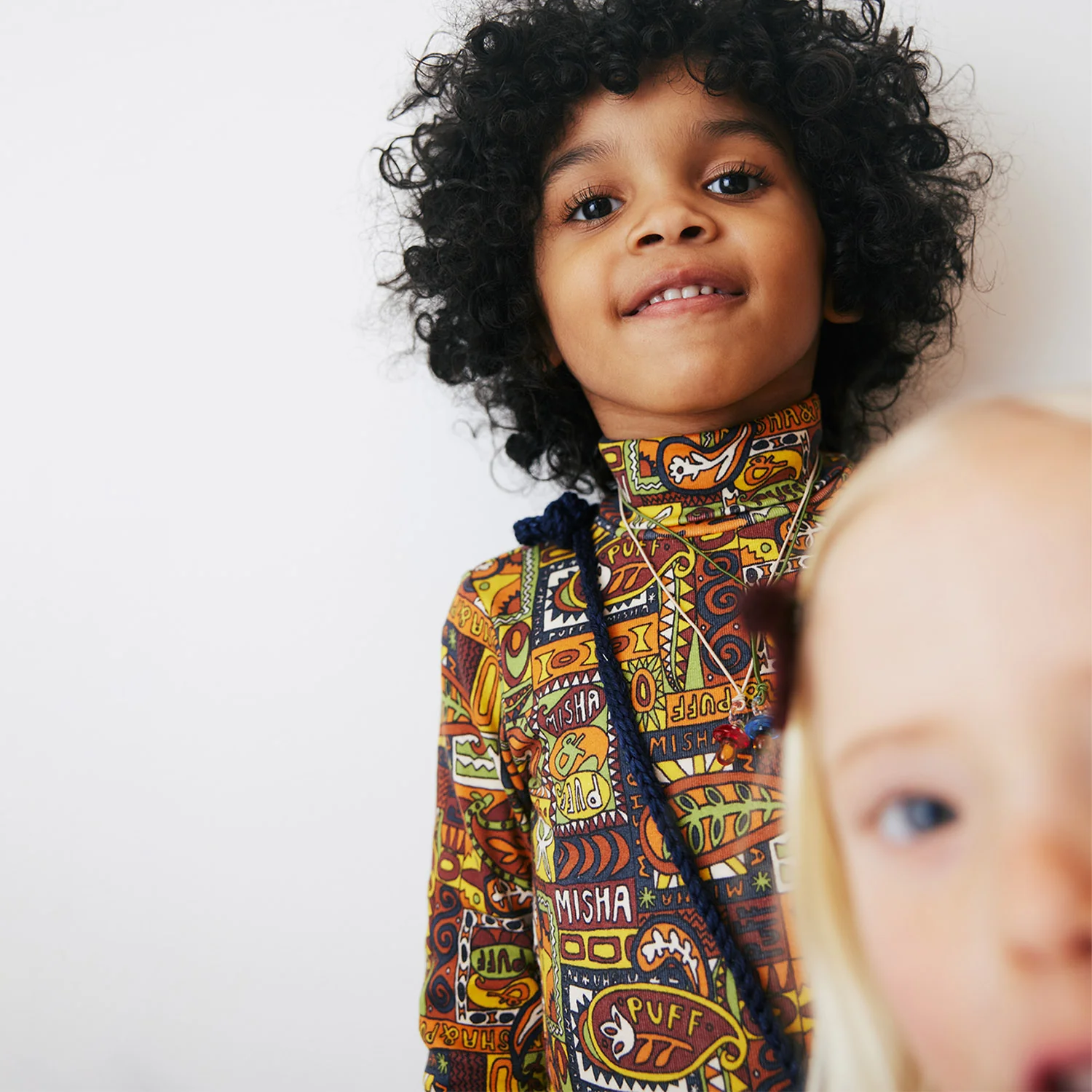 Kids Pima Cotton Turtleneck - Fox Groovy Paisley - Image 4