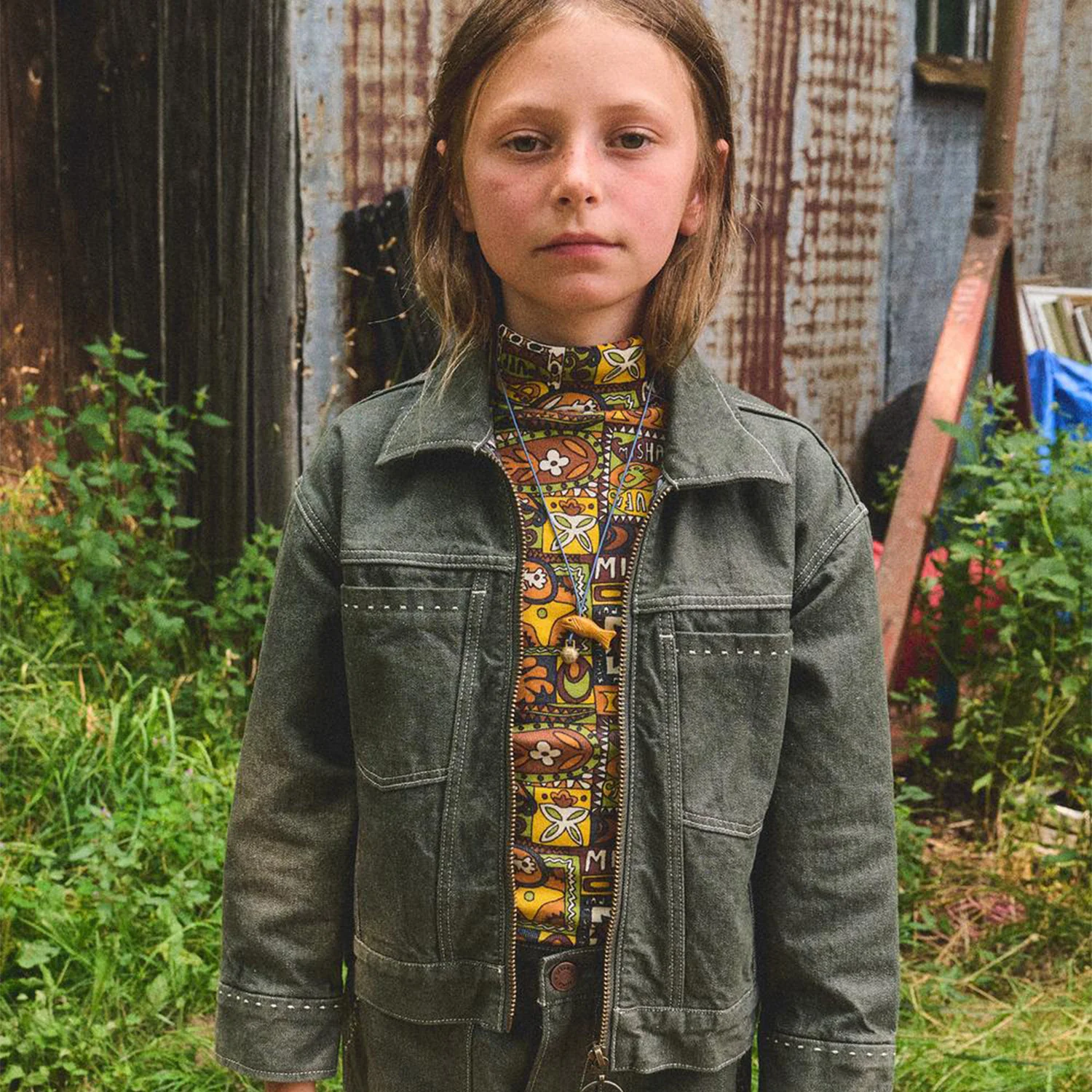 Kids Pima Cotton Turtleneck - Fox Groovy Paisley - Image 8