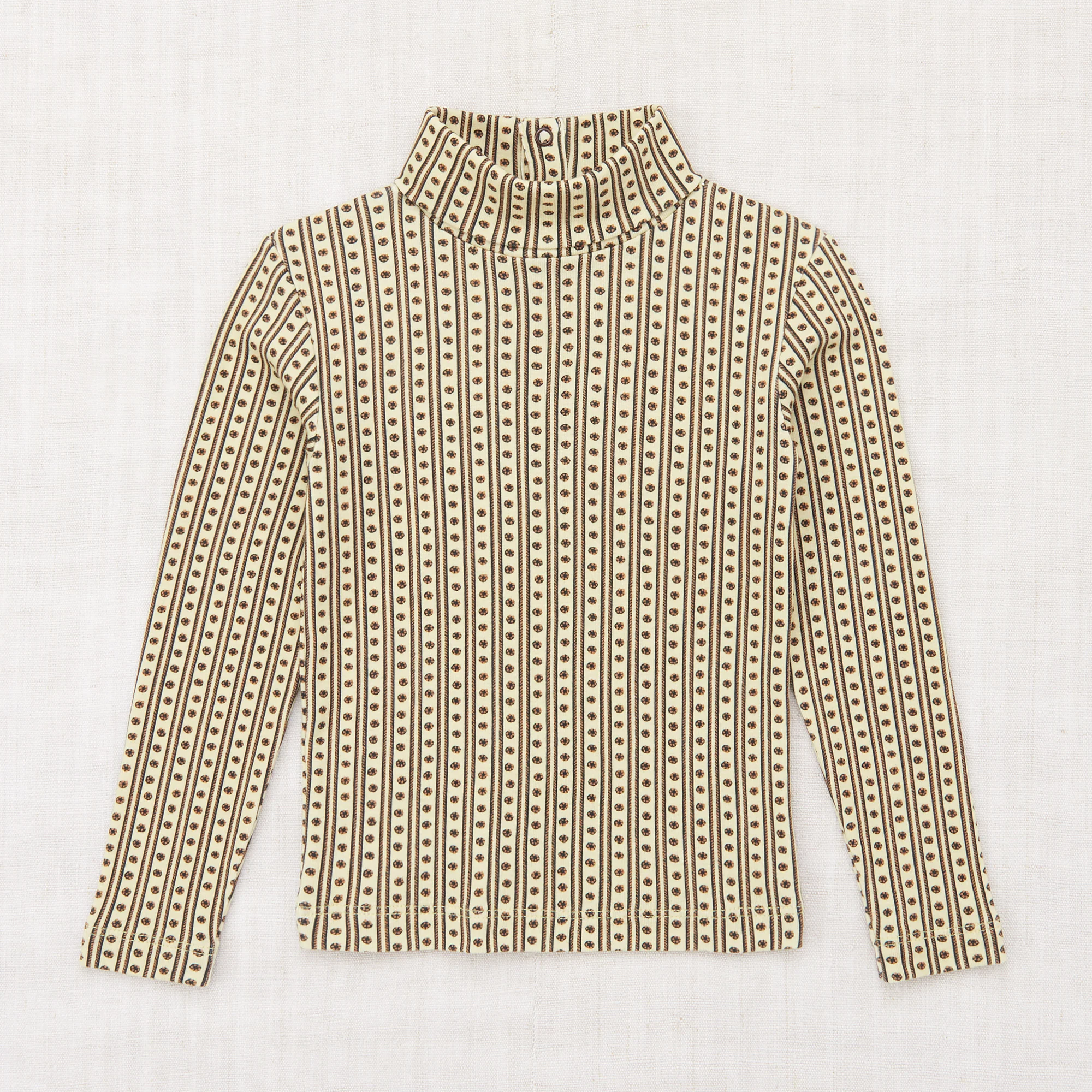 Kids Pima Cotton Turtleneck - Raffia Little House Floral - Image 2