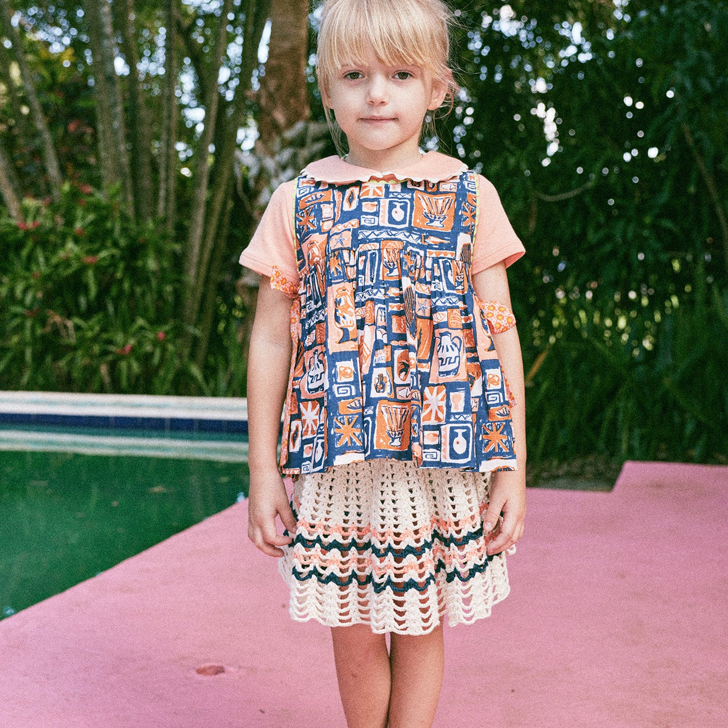 Kids Pima Cotton Wellfleet Skirt - Marzipan - Image 4