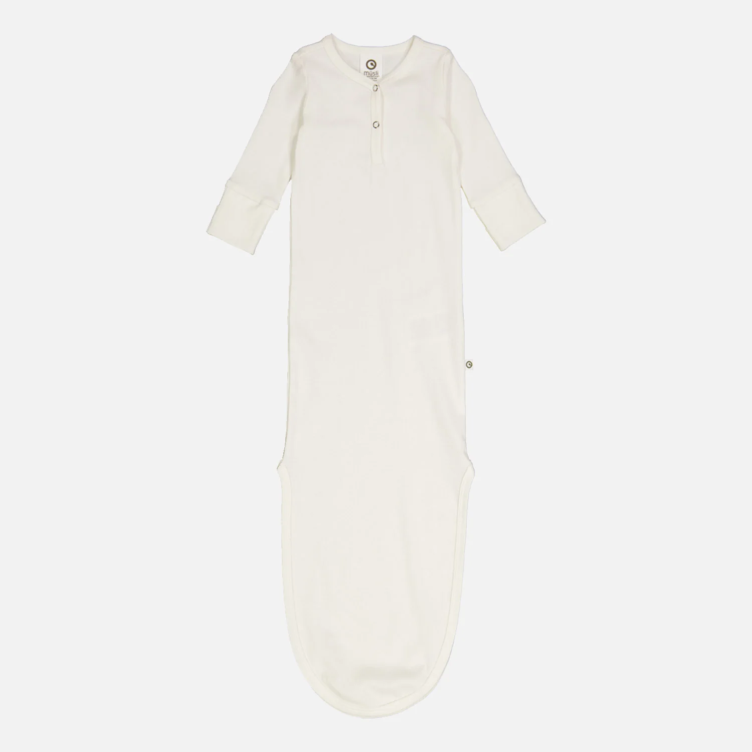 Baby Cotton Rib Knot Gown - Balsam Cream - Image 2