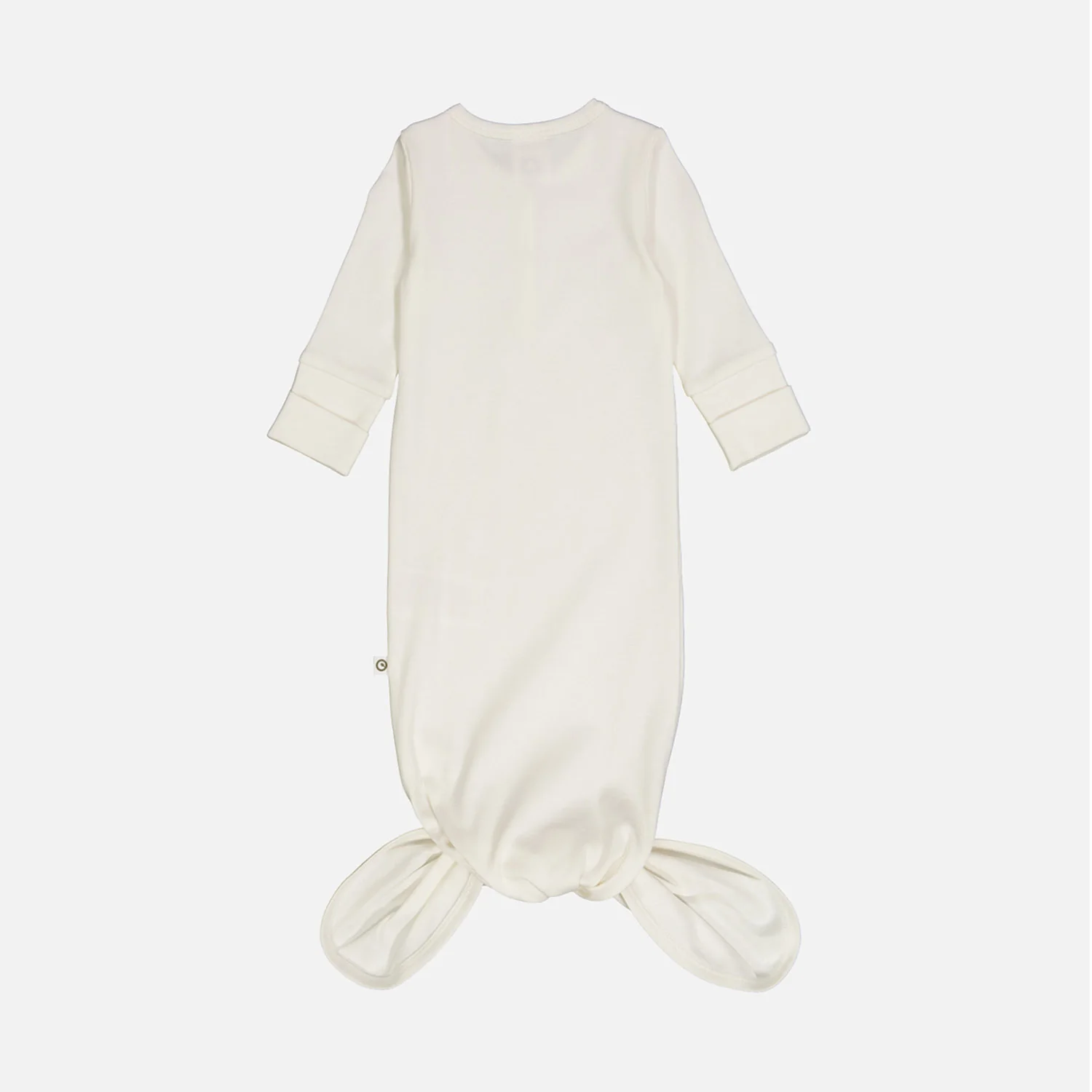 Baby Cotton Rib Knot Gown - Balsam Cream - Image 4