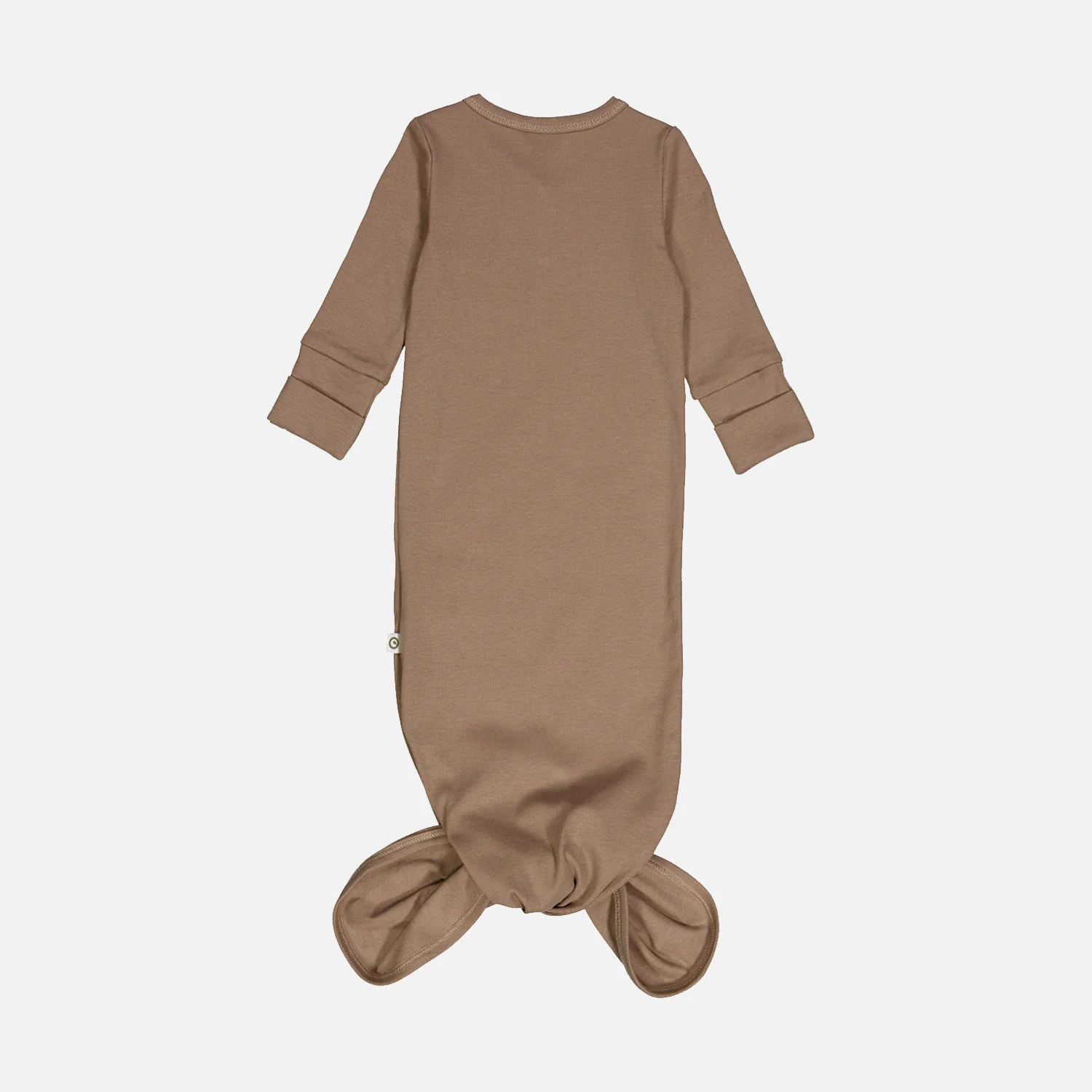 Baby Cotton Rib Knot Gown - Walnut - Image 2