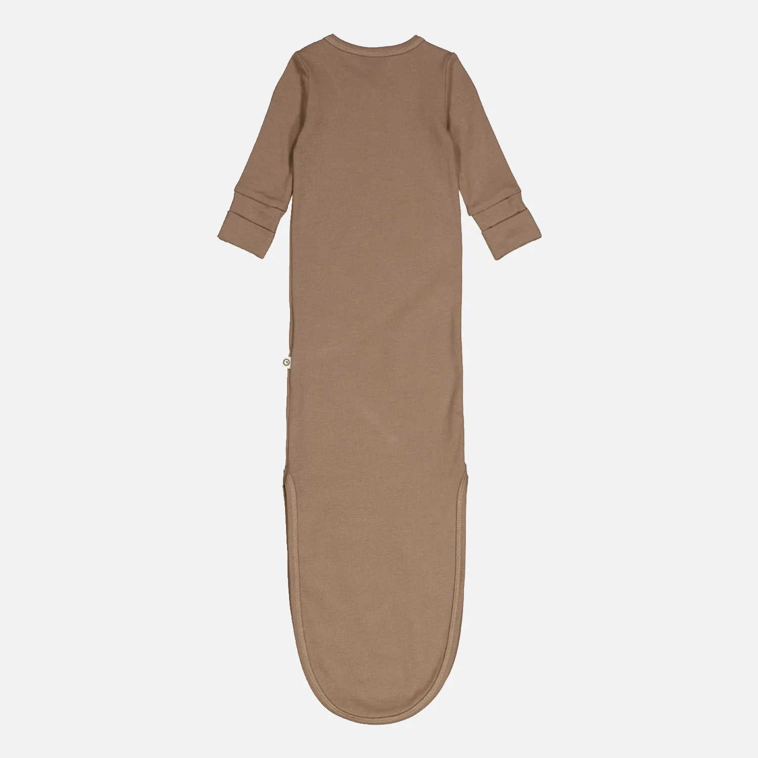Baby Cotton Rib Knot Gown - Walnut - Image 4