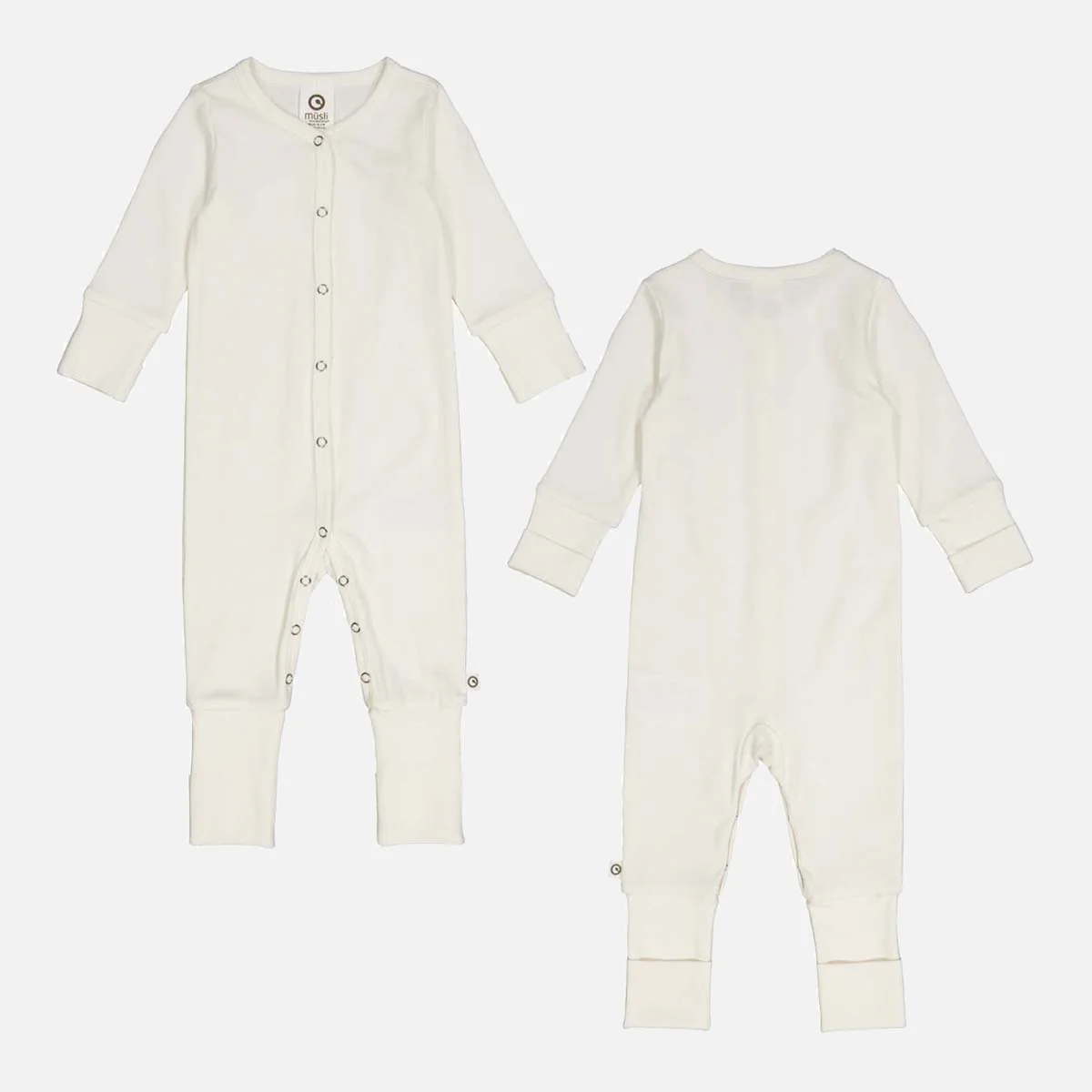 Baby Cotton Rib Pyjamas - Balsam Cream - Image 2