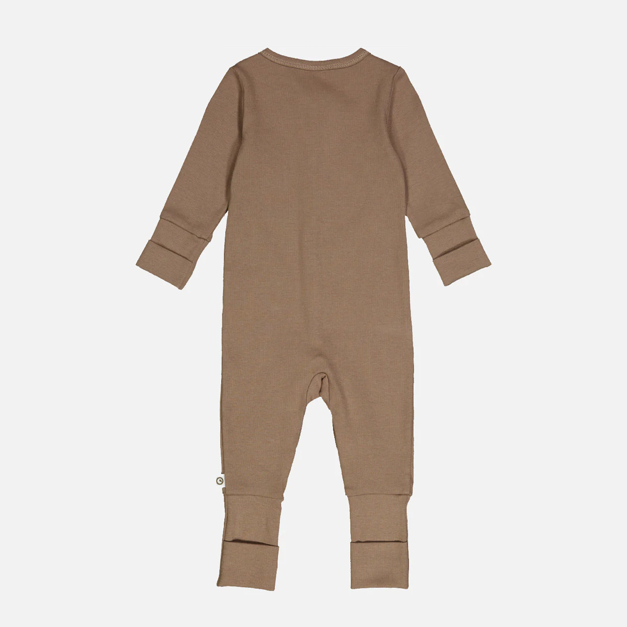 Baby Cotton Rib Pyjamas - Walnut - Image 2
