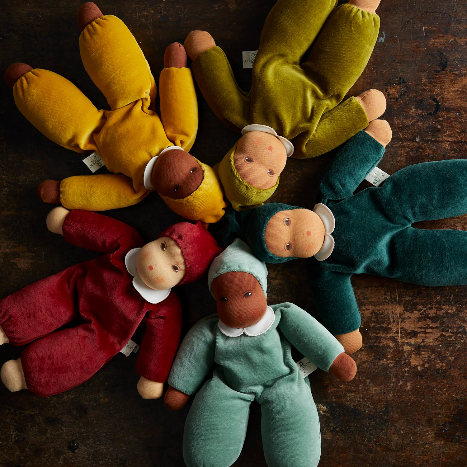 Handmade Cotton/Wool Waldorf Nanis Soft Dolls - Many Colours